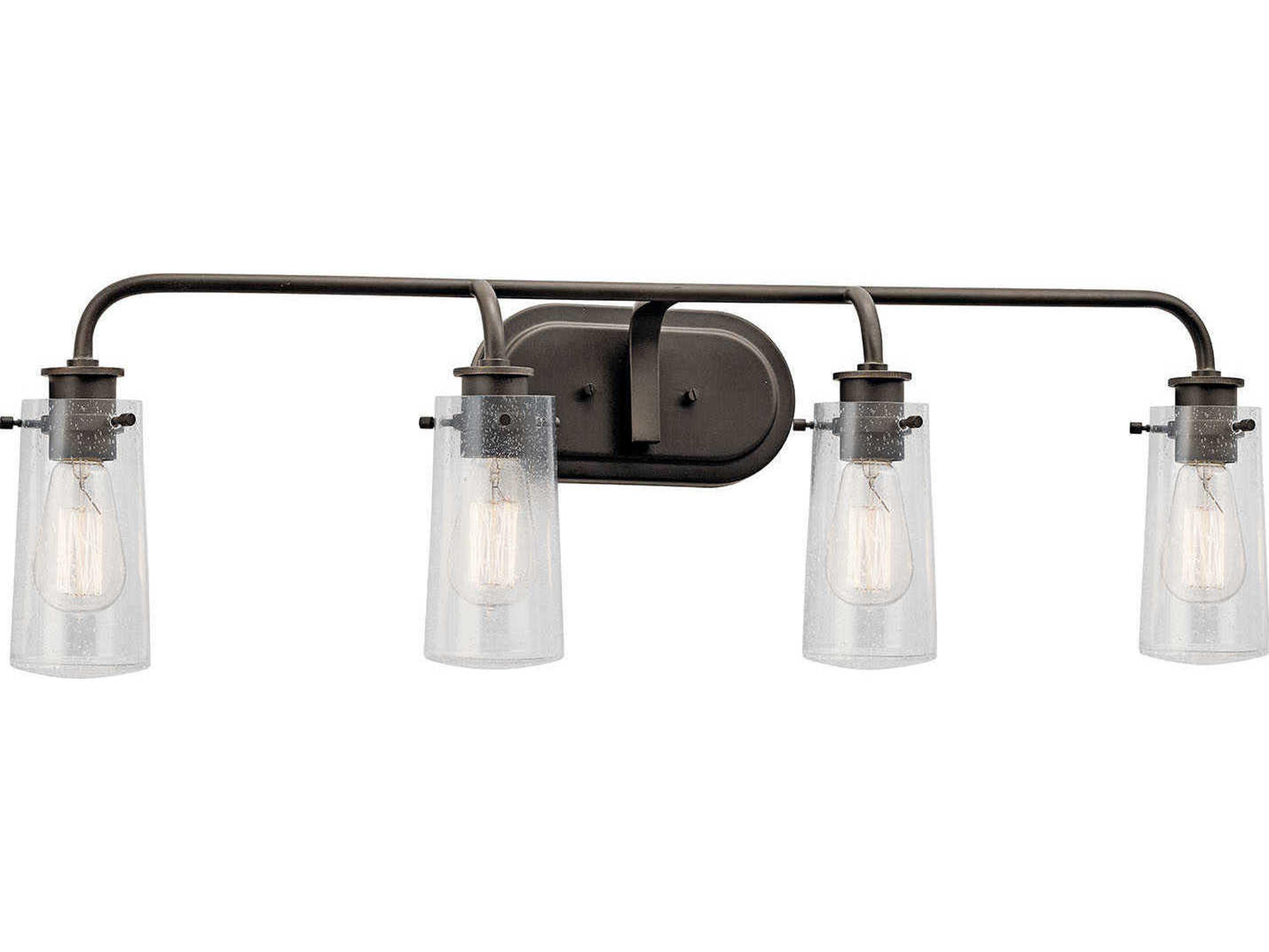 Kichler Braelyn 4-Light Olde Bronze Glass Vanity Light