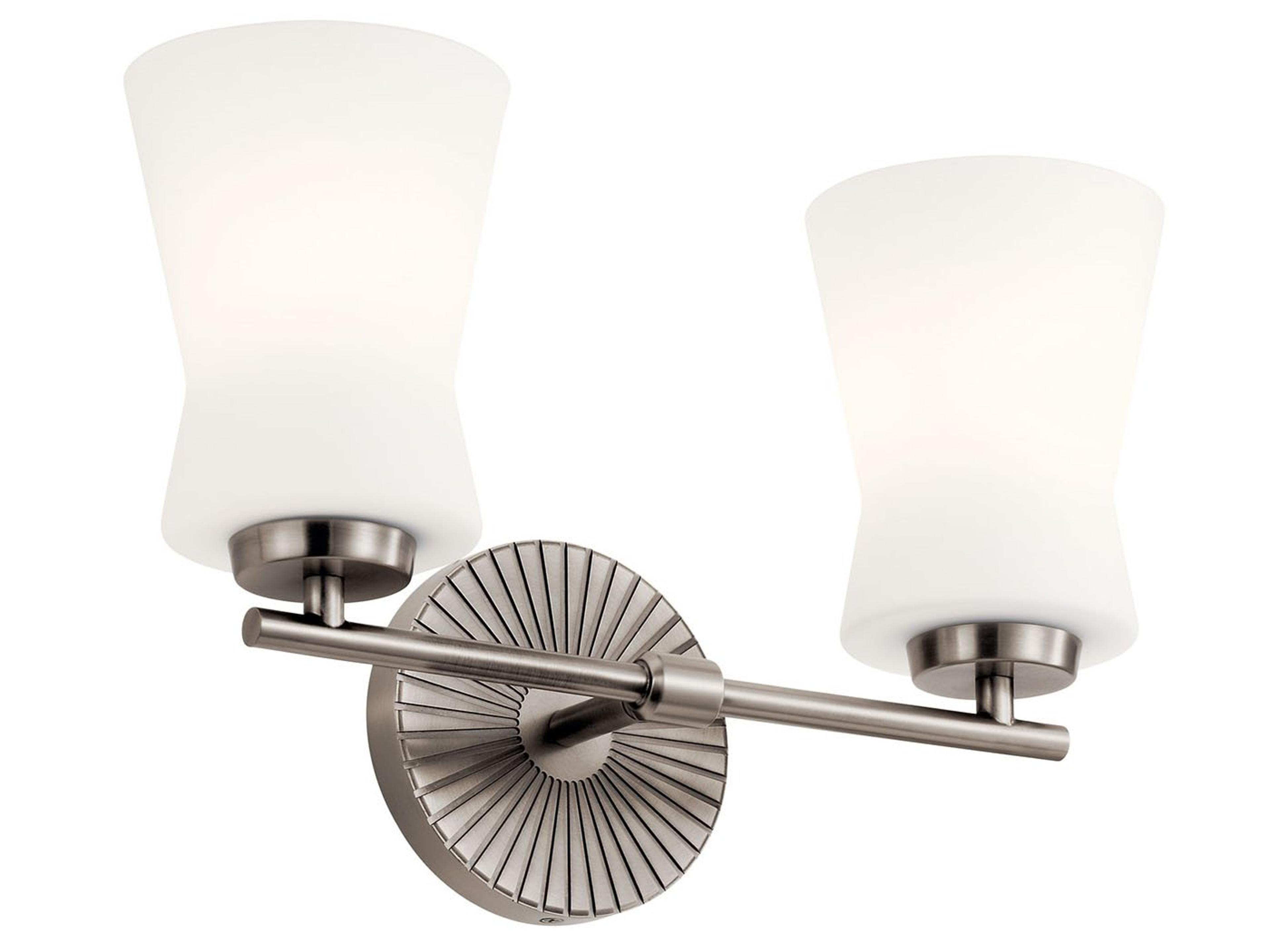 Kichler Brianne 2-Light Classic Pewter Glass Vanity Light
