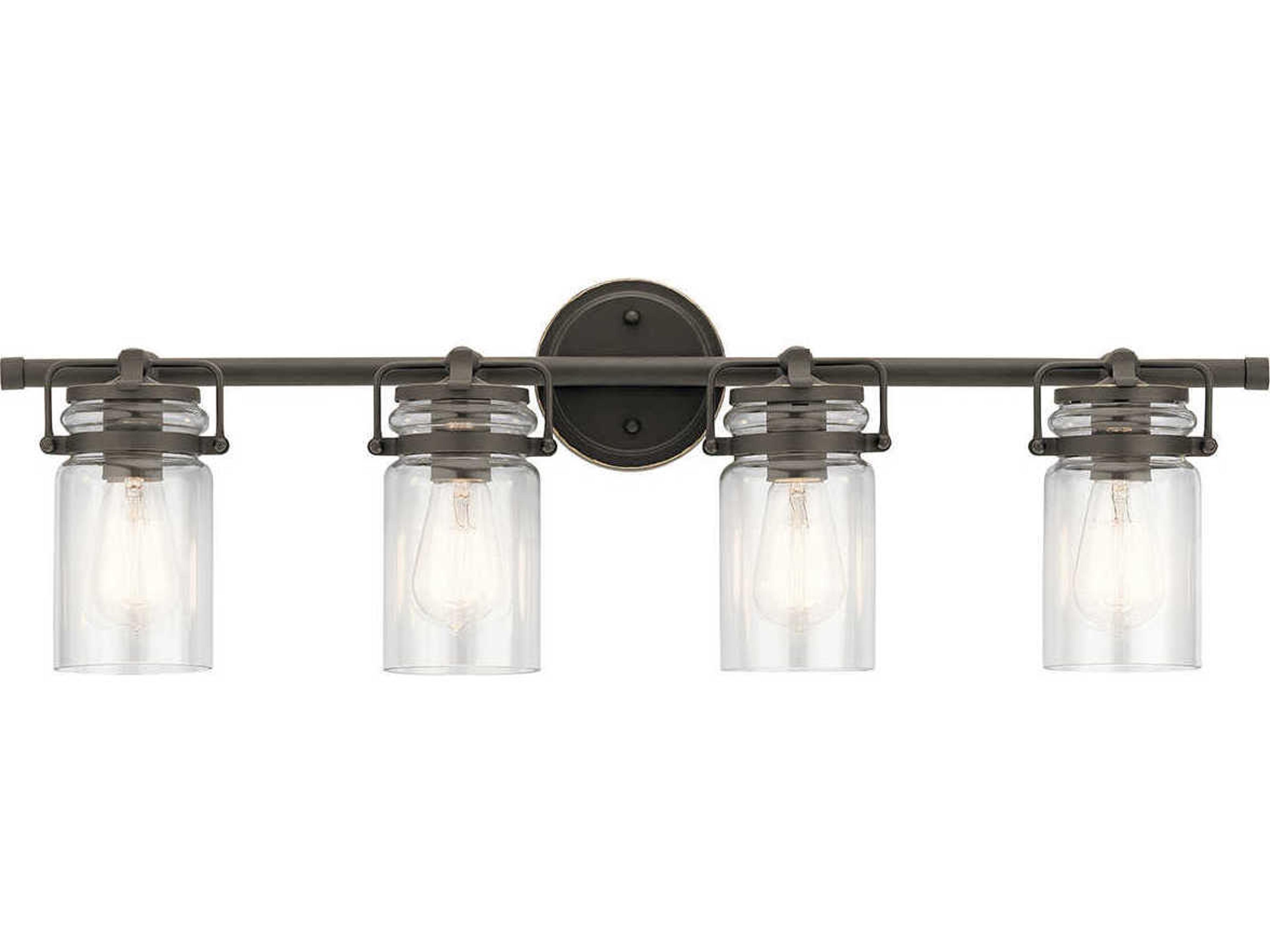 Kichler Brinley 4-Light Olde Bronze Glass Vanity Light