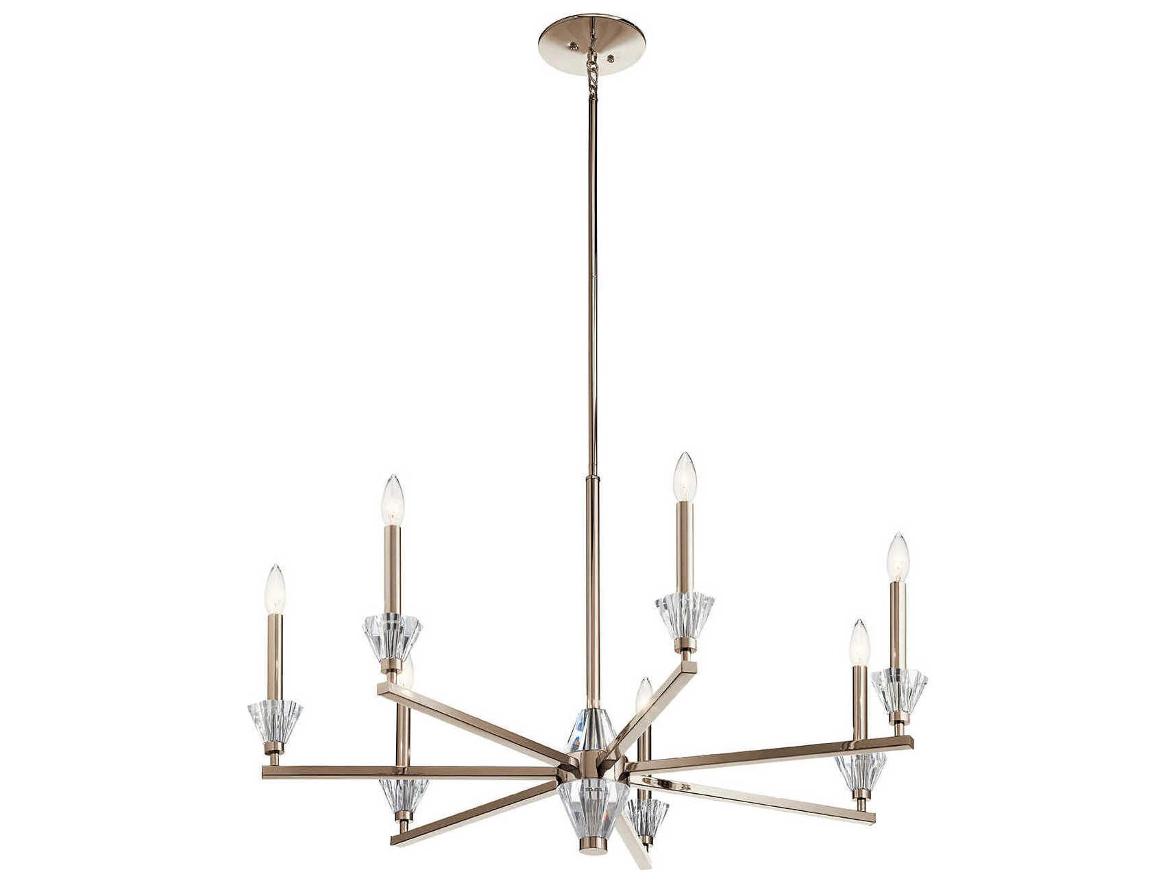 Kichler Calyssa 7-Light Polished Nickel Crystal Glass Candelabra Sputnik Chandelier