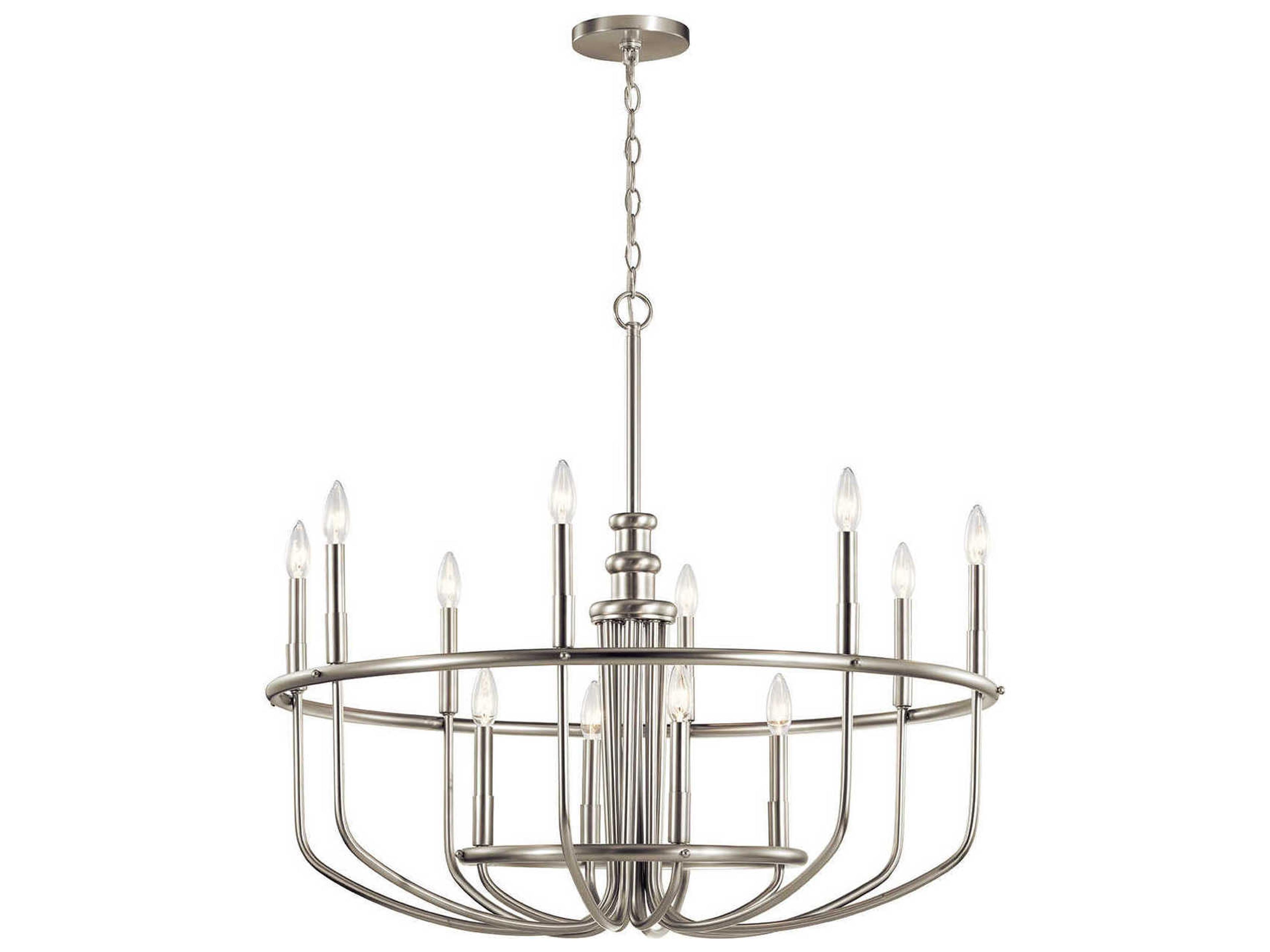 Kichler Capitol Hill 12-Light Brushed Nickel Candelabra Chandelier