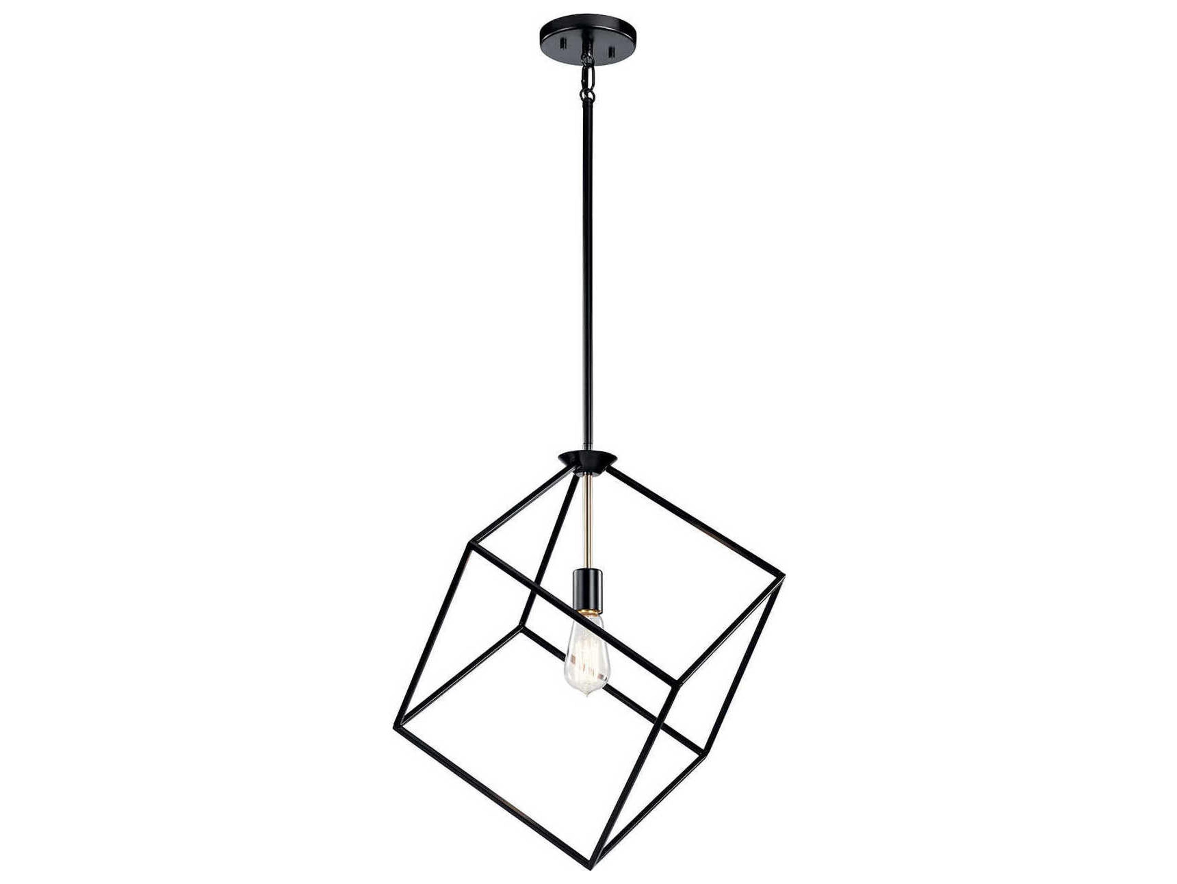 Kichler Cartone 1-Light Black Geometric Pendant