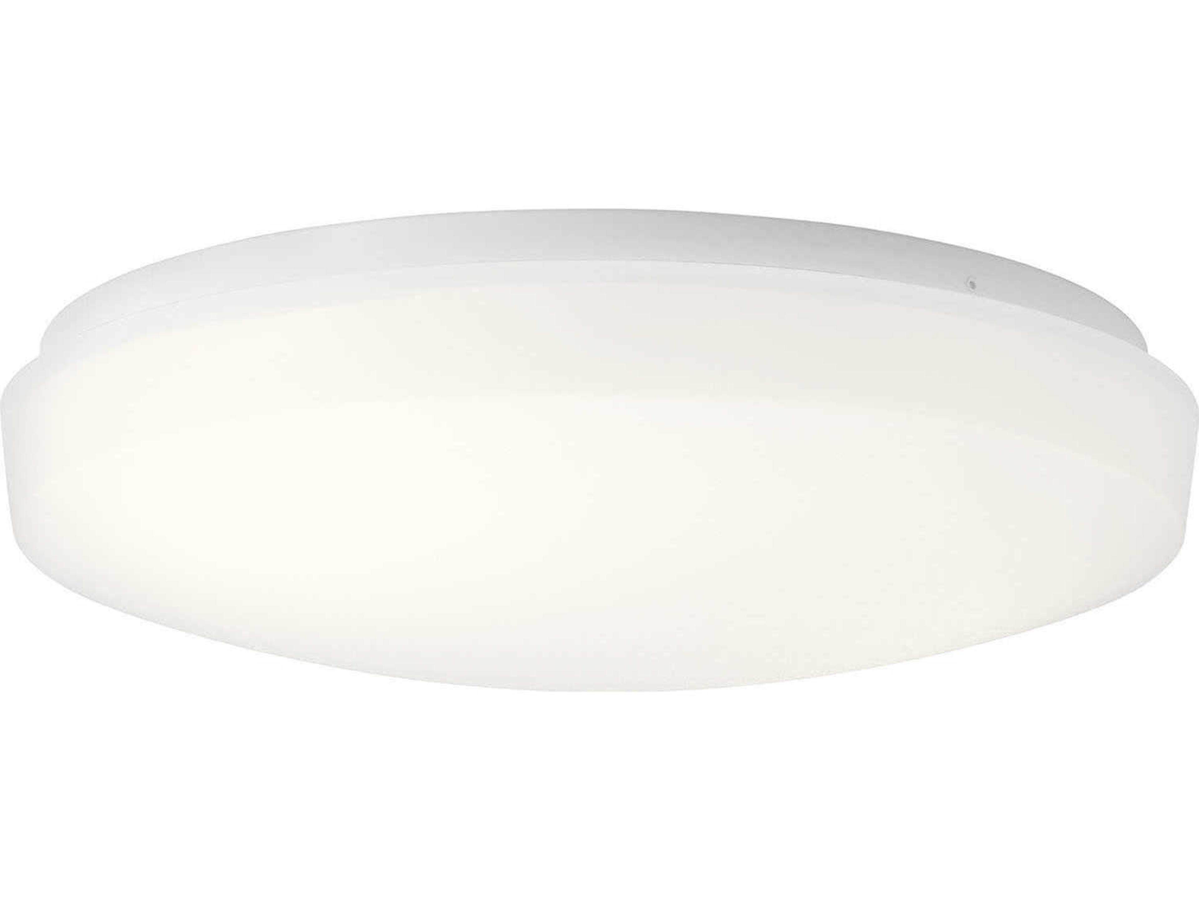 Kichler Ceiling Space 1-Light White LED Bowl Round Flush Mount