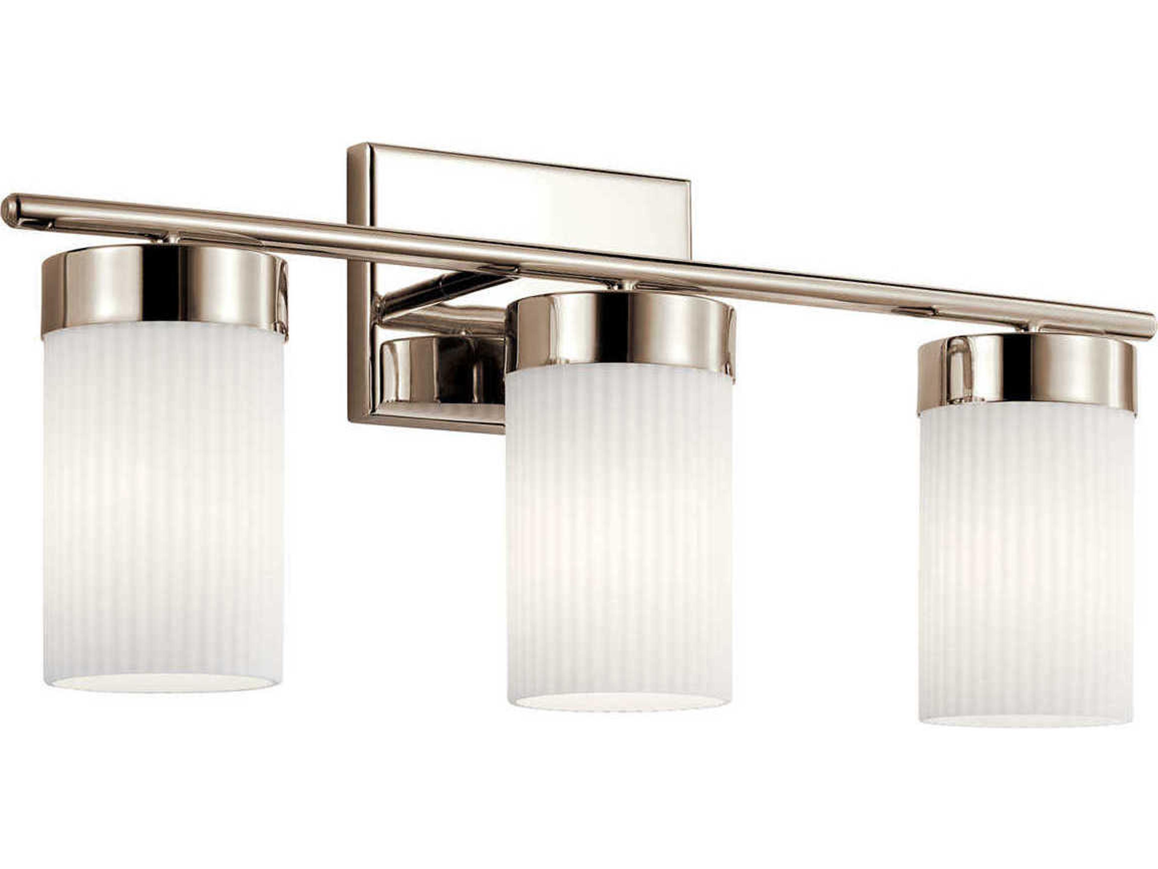 Kichler Ciona 3-Light Polished Nickel Glass Vanity Light