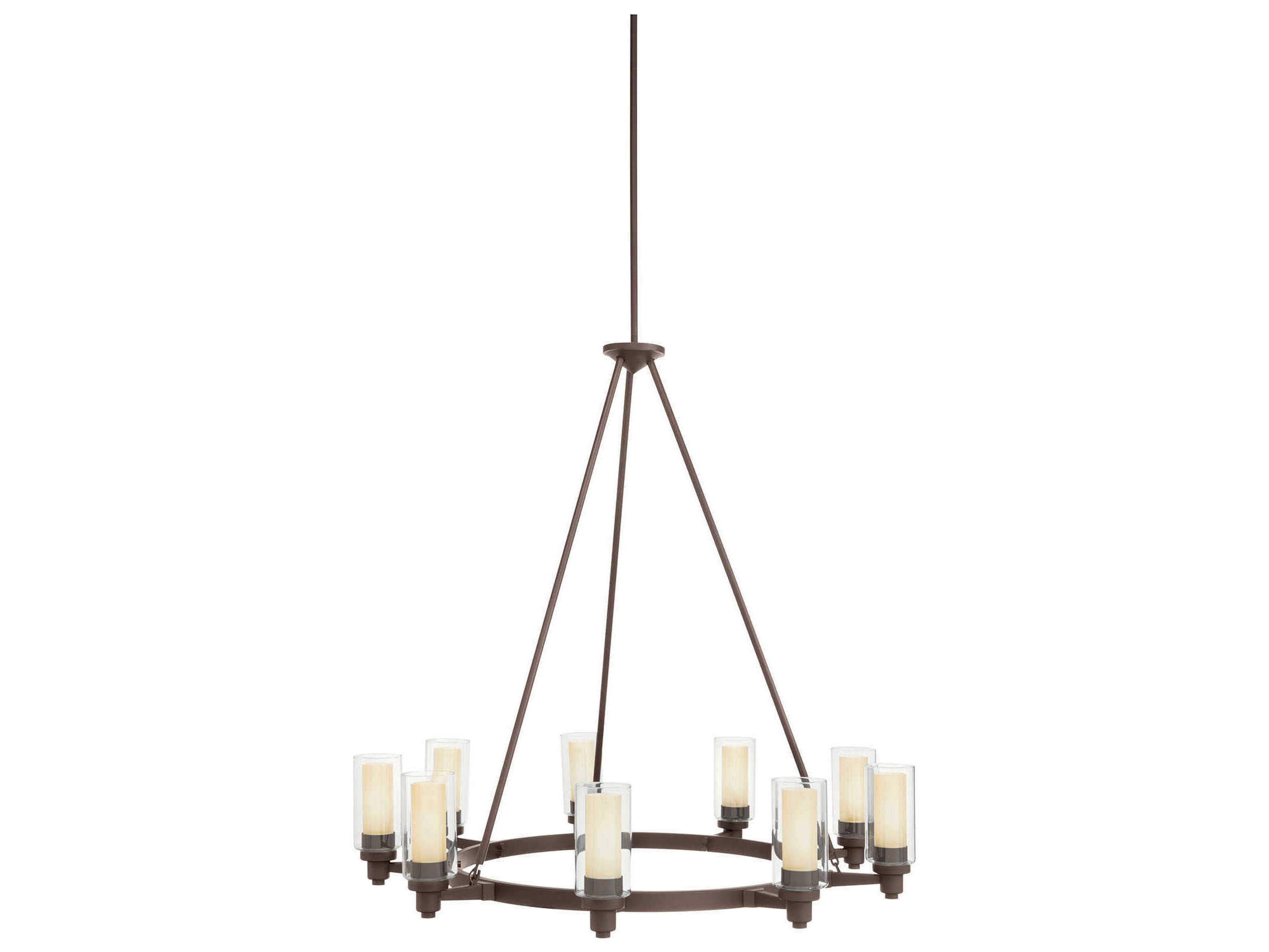 Kichler Circolo 9-Light Olde Bronze Glass Cylinder Chandelier