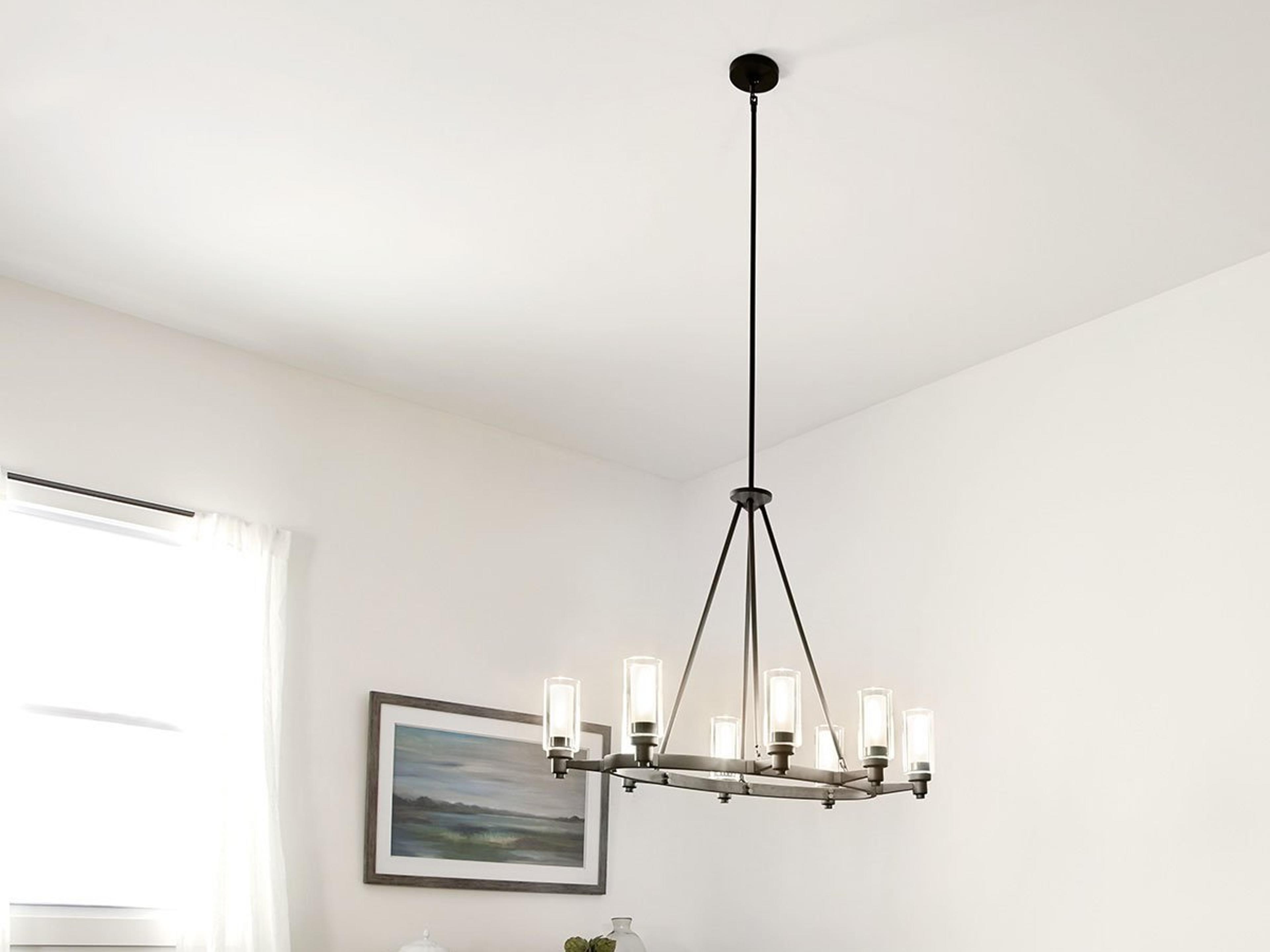 Kichler Circolo 8-Light Olde Bronze Glass Cylinder Island Pendant