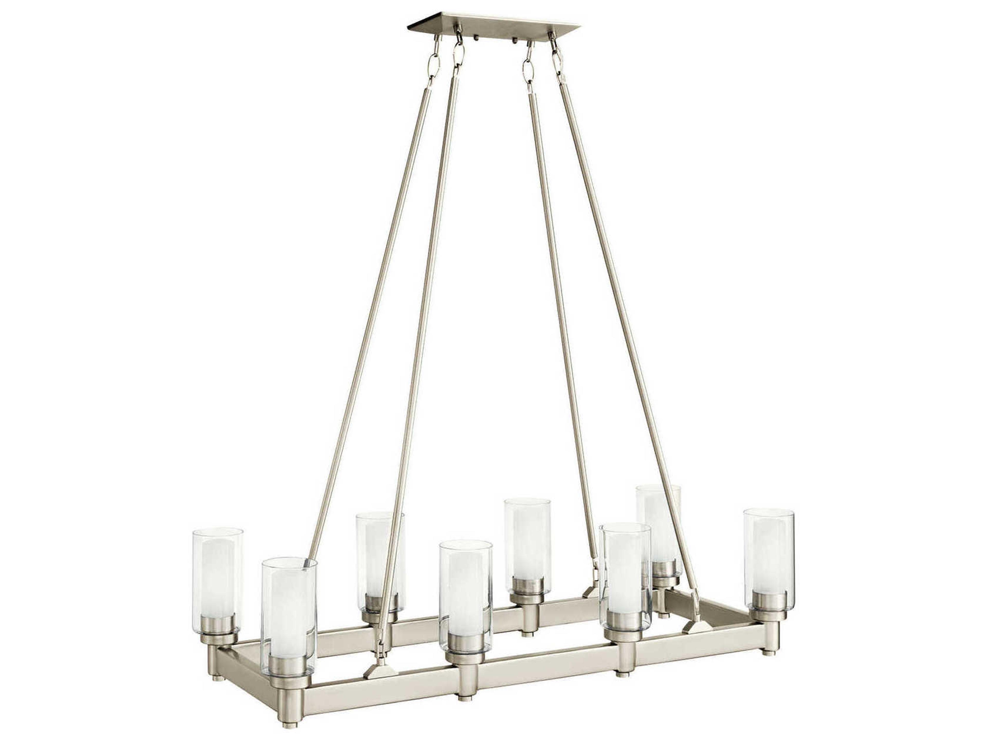 Kichler Circolo 8-Light Brushed Nickel Glass Cylinder Island Pendant