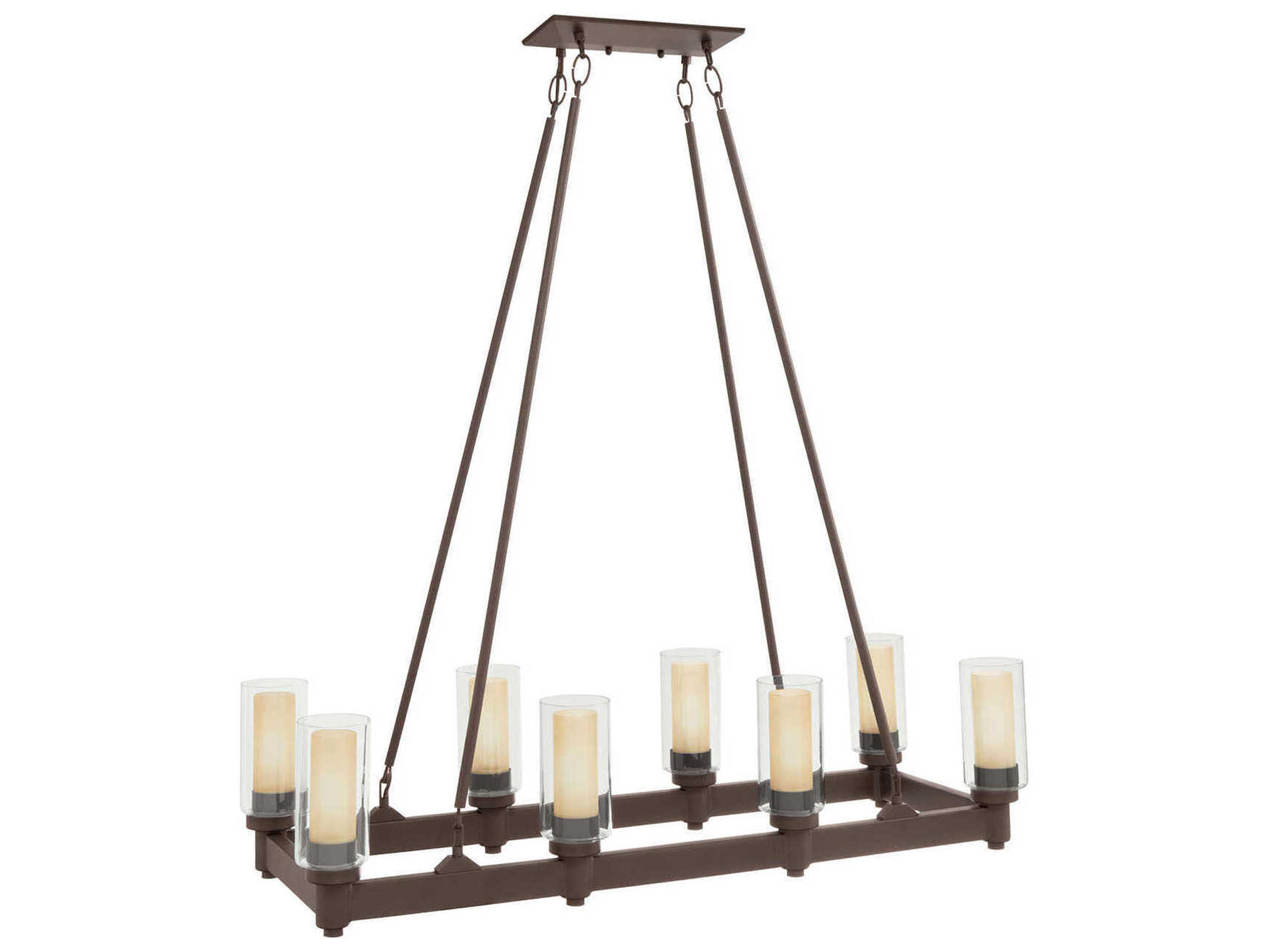 Kichler Circolo 8-Light Olde Bronze Glass Cylinder Island Pendant