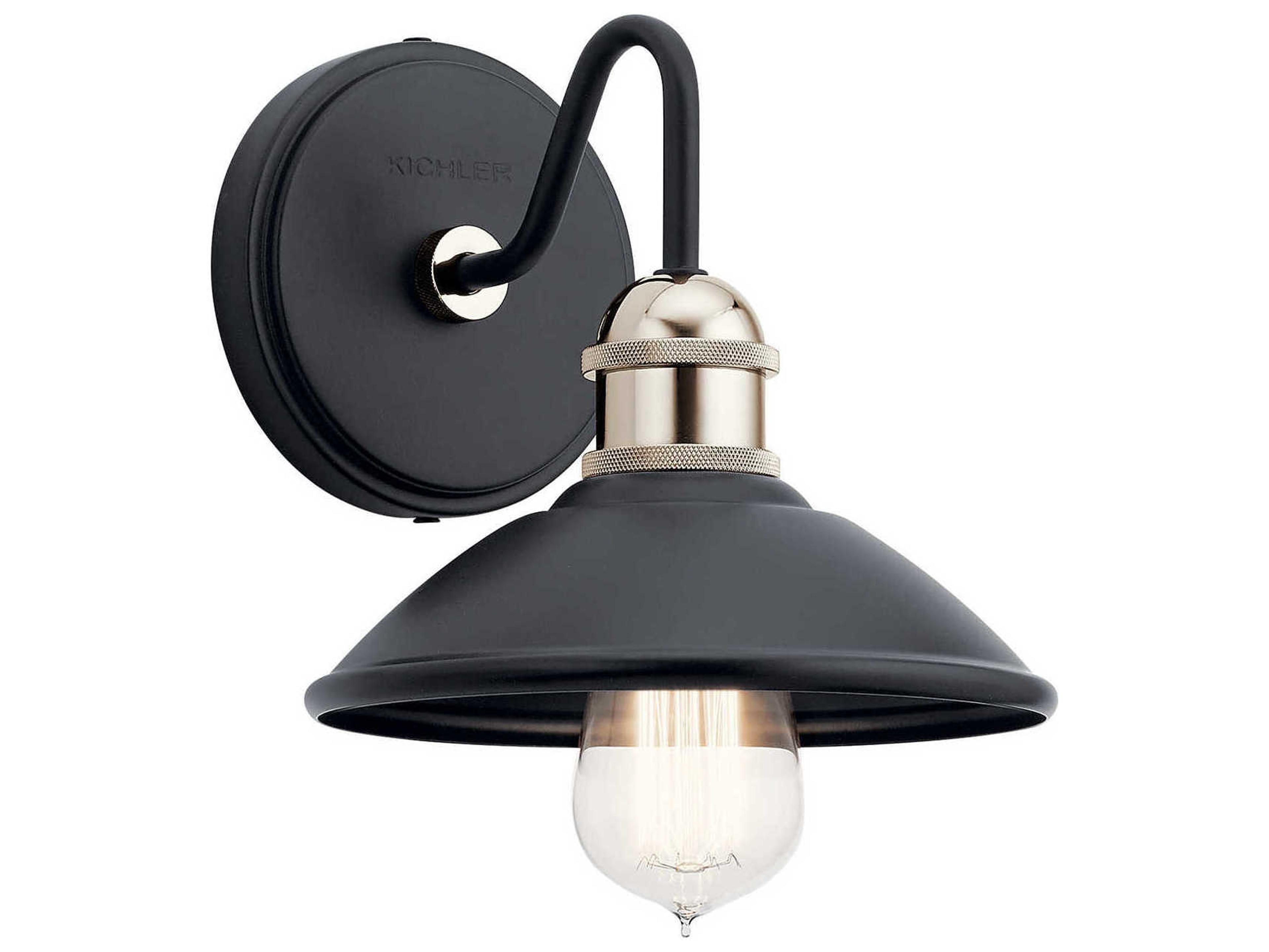 Kichler Clyde 1-Light Black Wall Sconce