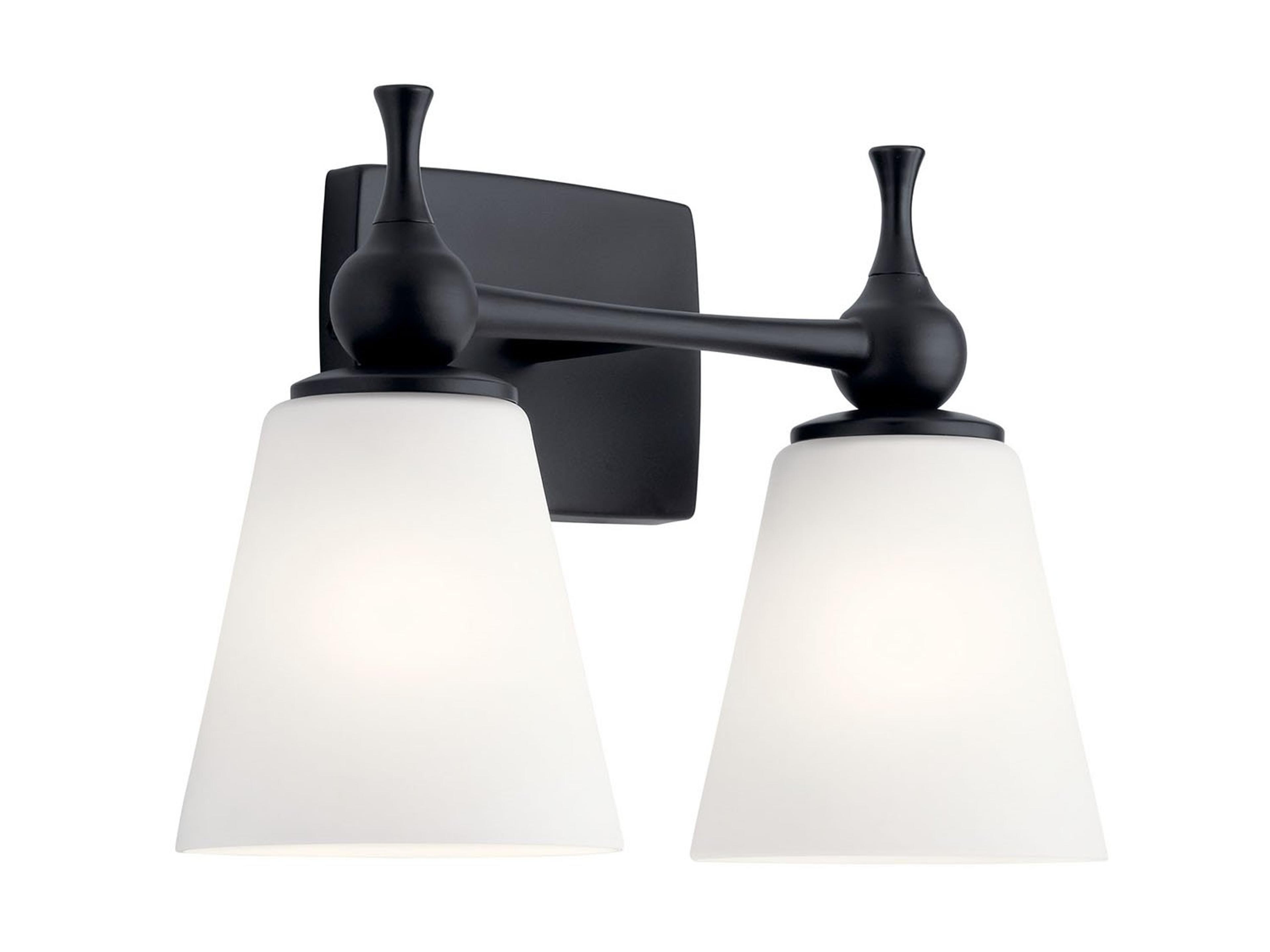 Kichler Cosabella 2-Light Black Glass Vanity Light
