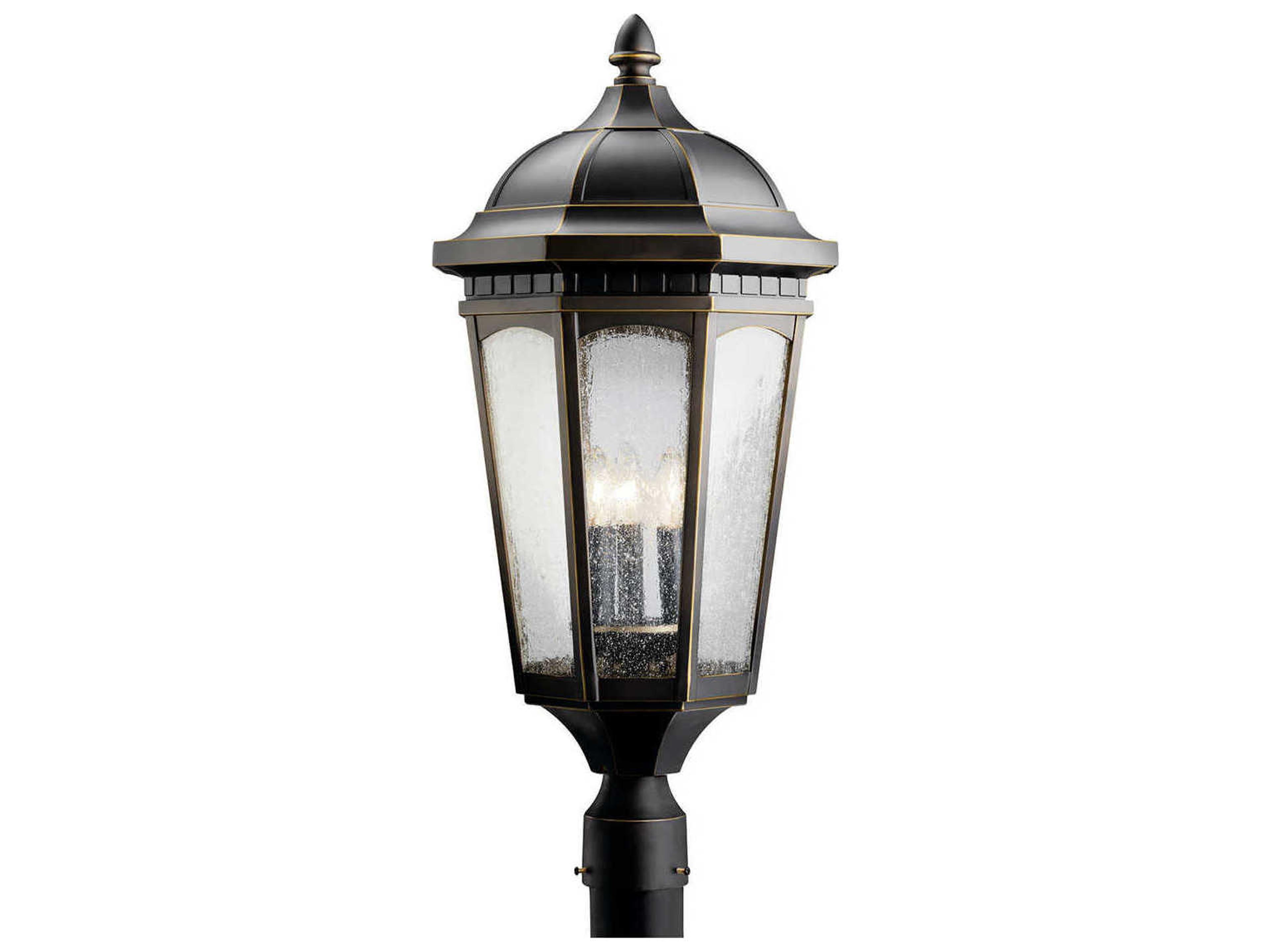 Kichler Courtyard 3 - Light Glass Outdoor Post Light