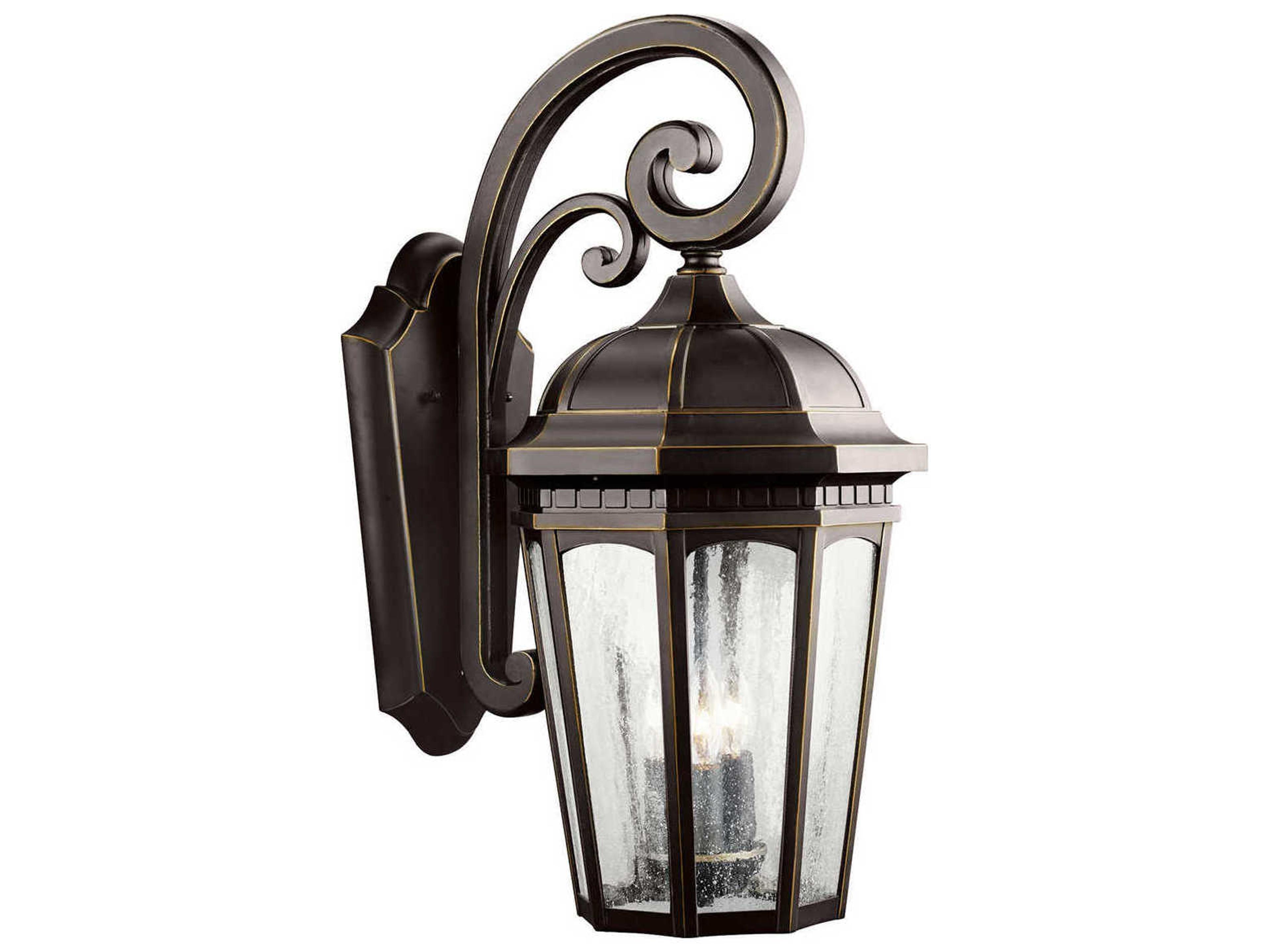 Kichler Courtyard 3 - Light Glass Outdoor Wall Light