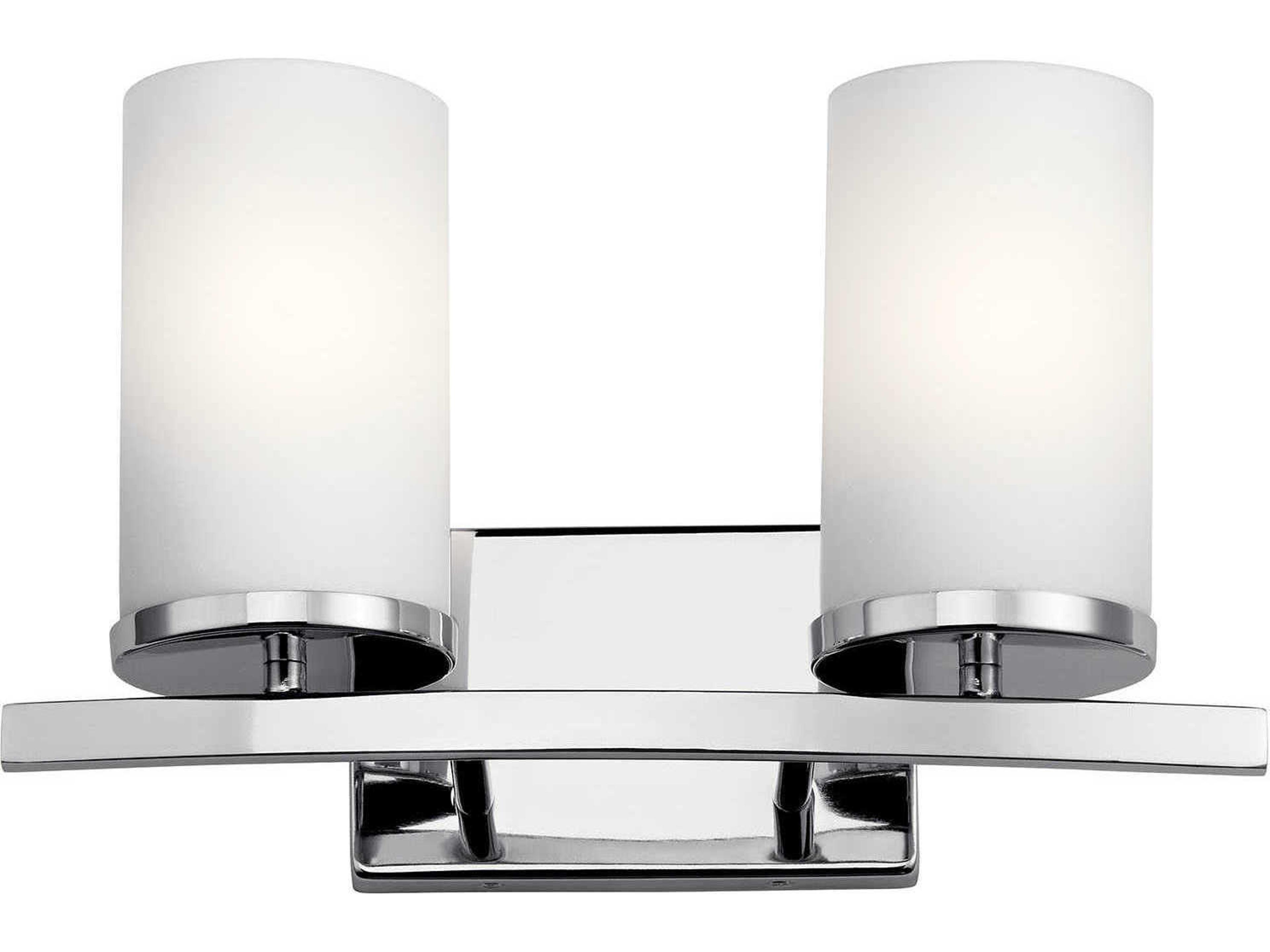 Kichler Crosby 2-Light Chrome Glass Vanity Light