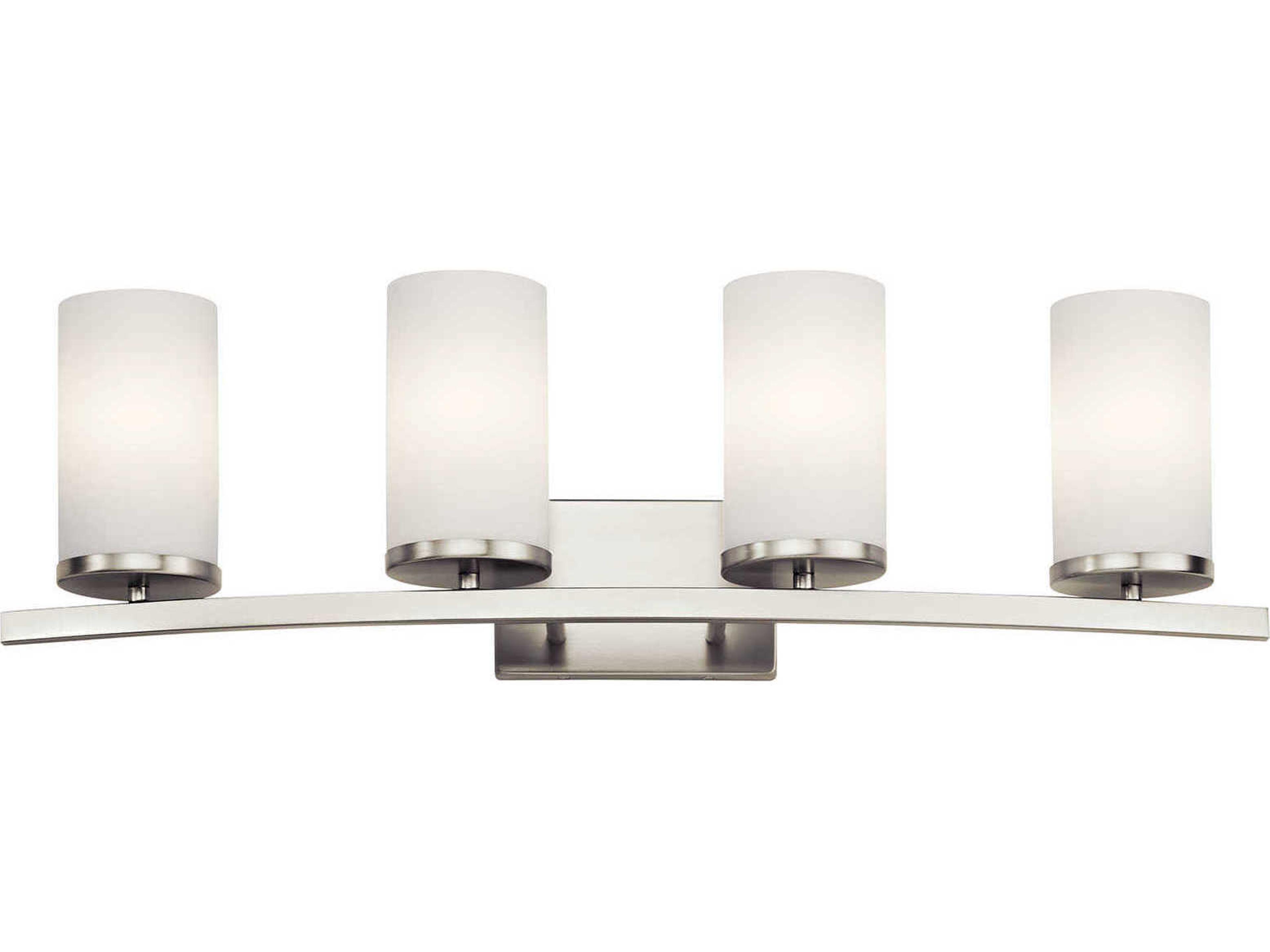 Kichler Crosby 4-Light Brushed Nickel Chrome Glass Vanity Light