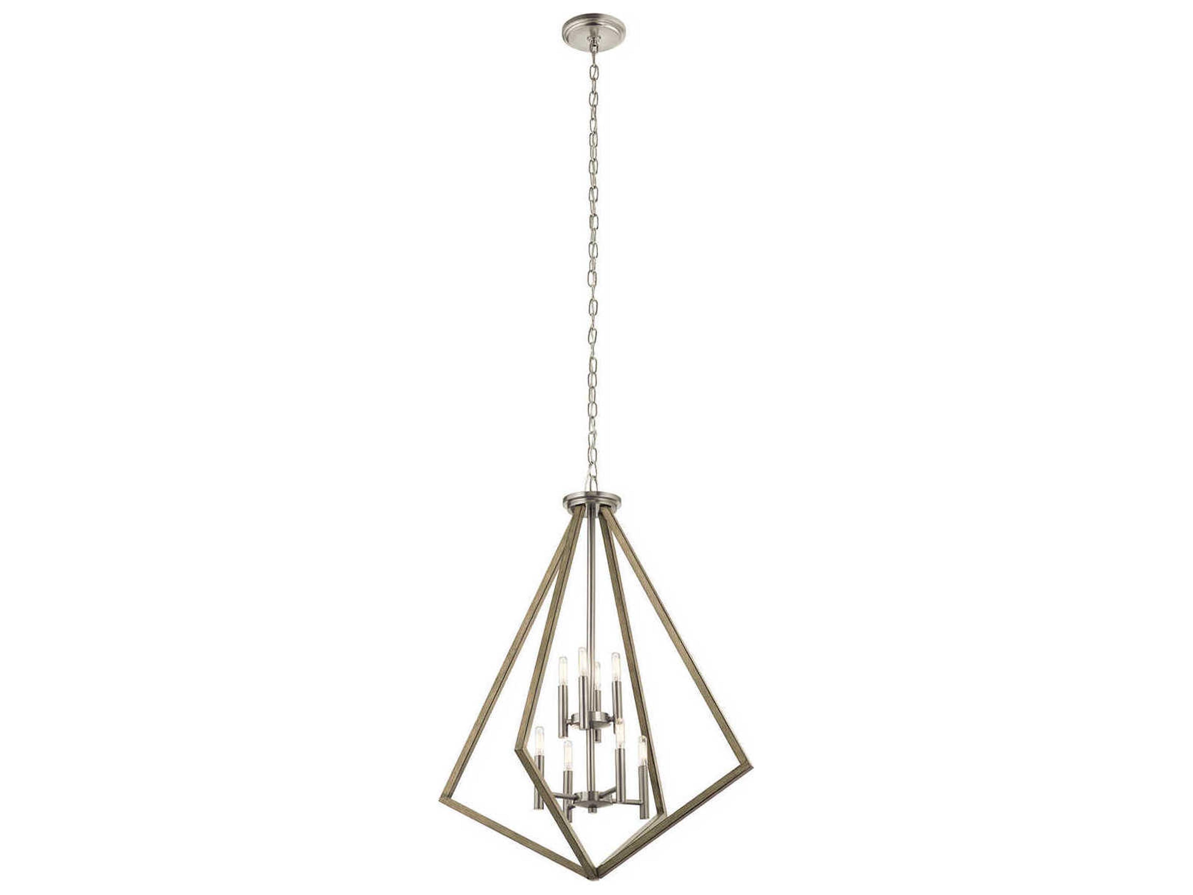 Kichler Deryn 8-Light Distressed Antique Gray Candelabra Geometric Chandelier