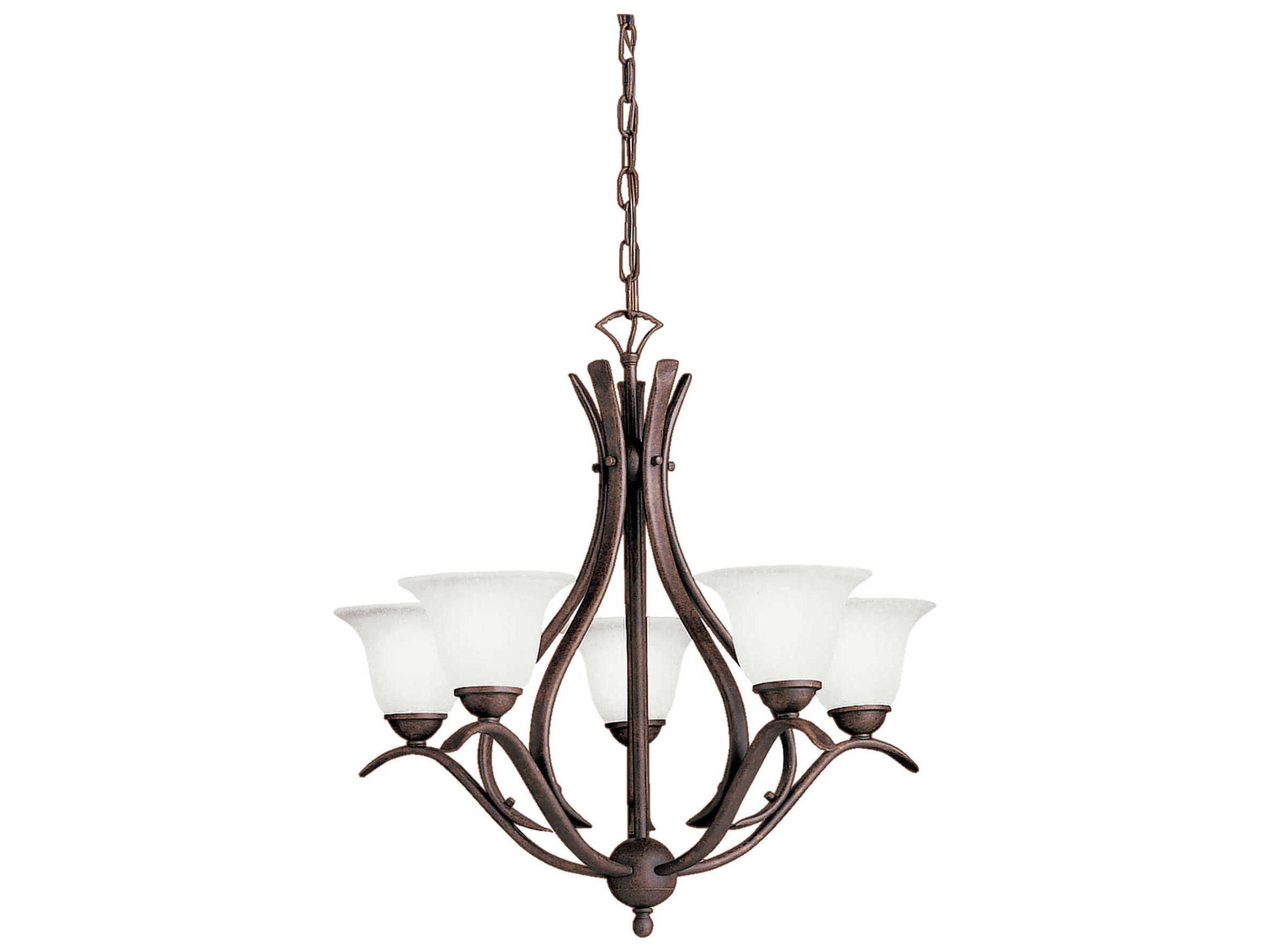 Kichler Dover 5-Light Tannery Bronze Glass Bell Chandelier