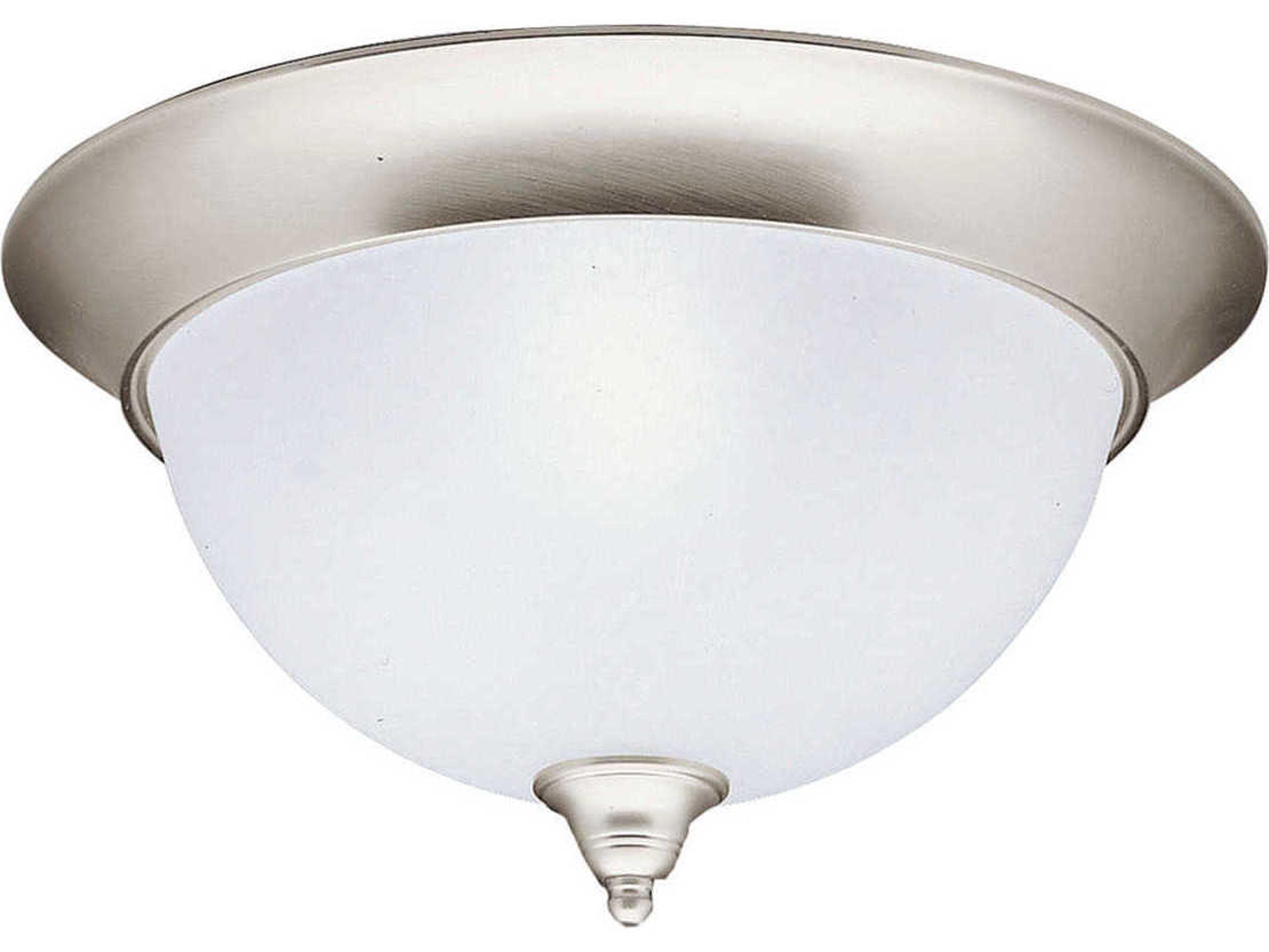 Kichler Dover 3-Light Brushed Nickel Glass Bowl Round Flush Mount