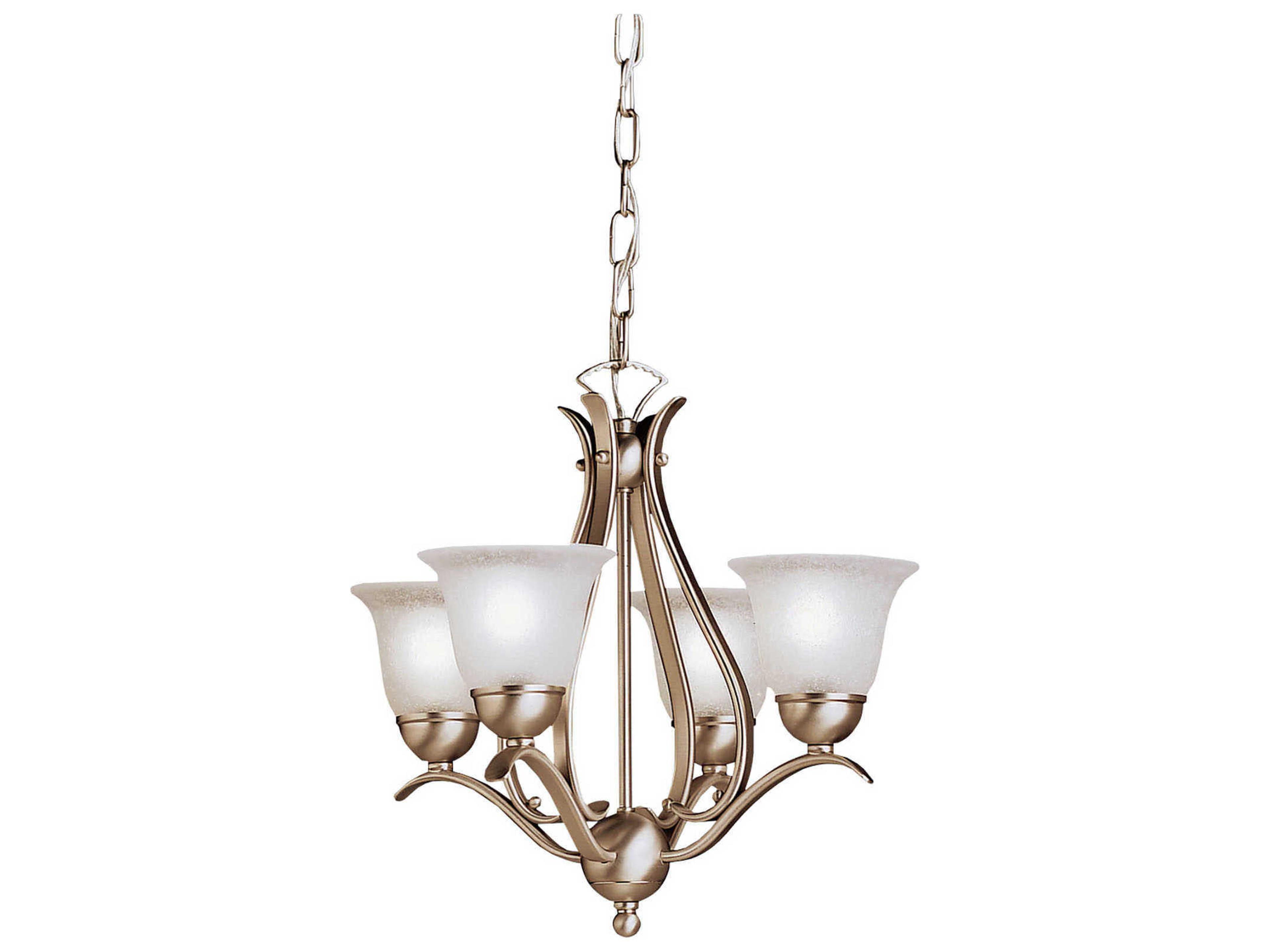 Kichler Dover 4-Light Brushed Nickel Glass Bell Chandelier