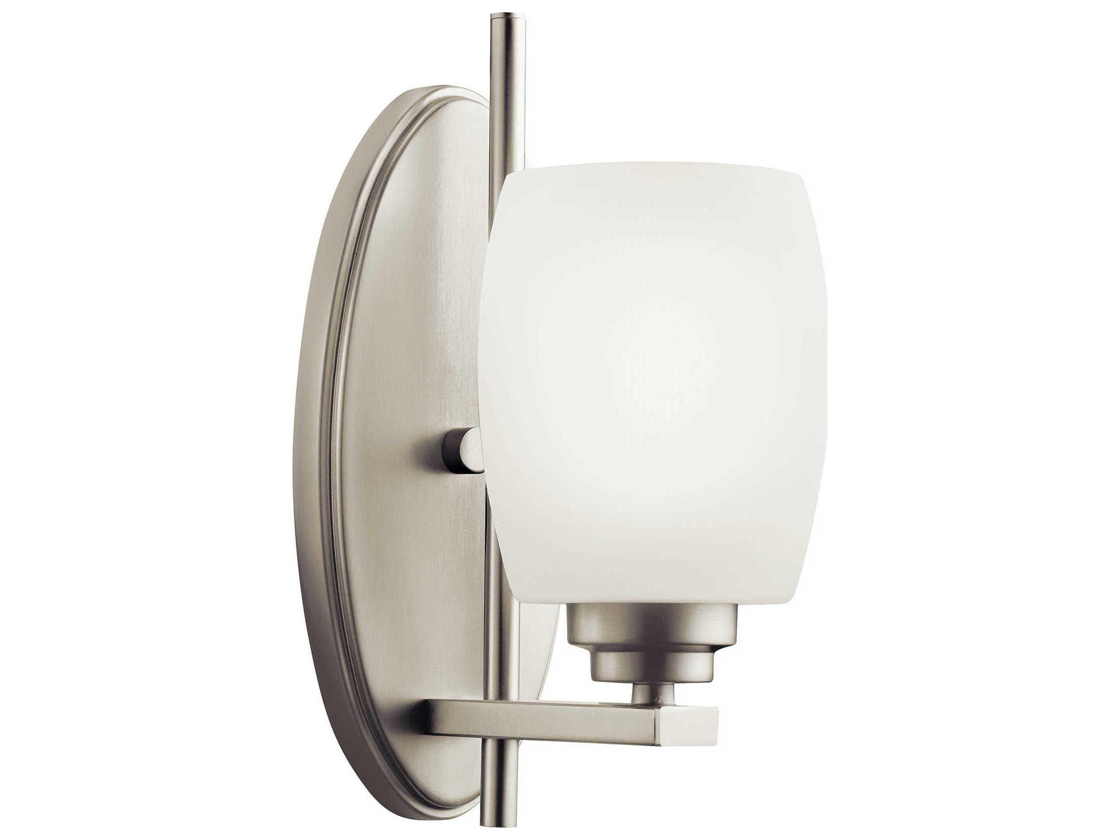 Kichler Eileen 1-Light Brushed Nickel Glass Wall Sconce