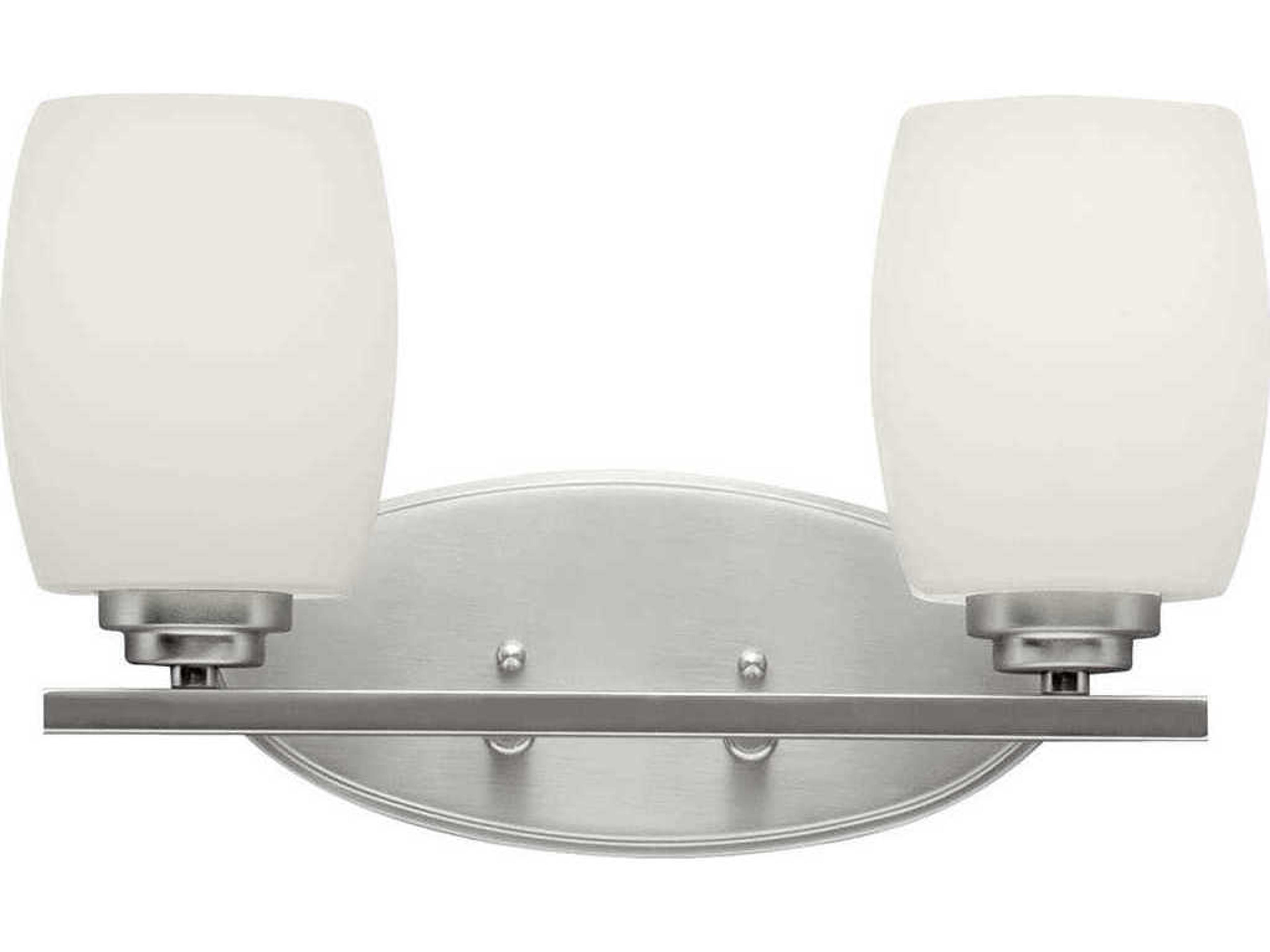 Kichler Eileen 2-Light Brushed Nickel Glass Vanity Light