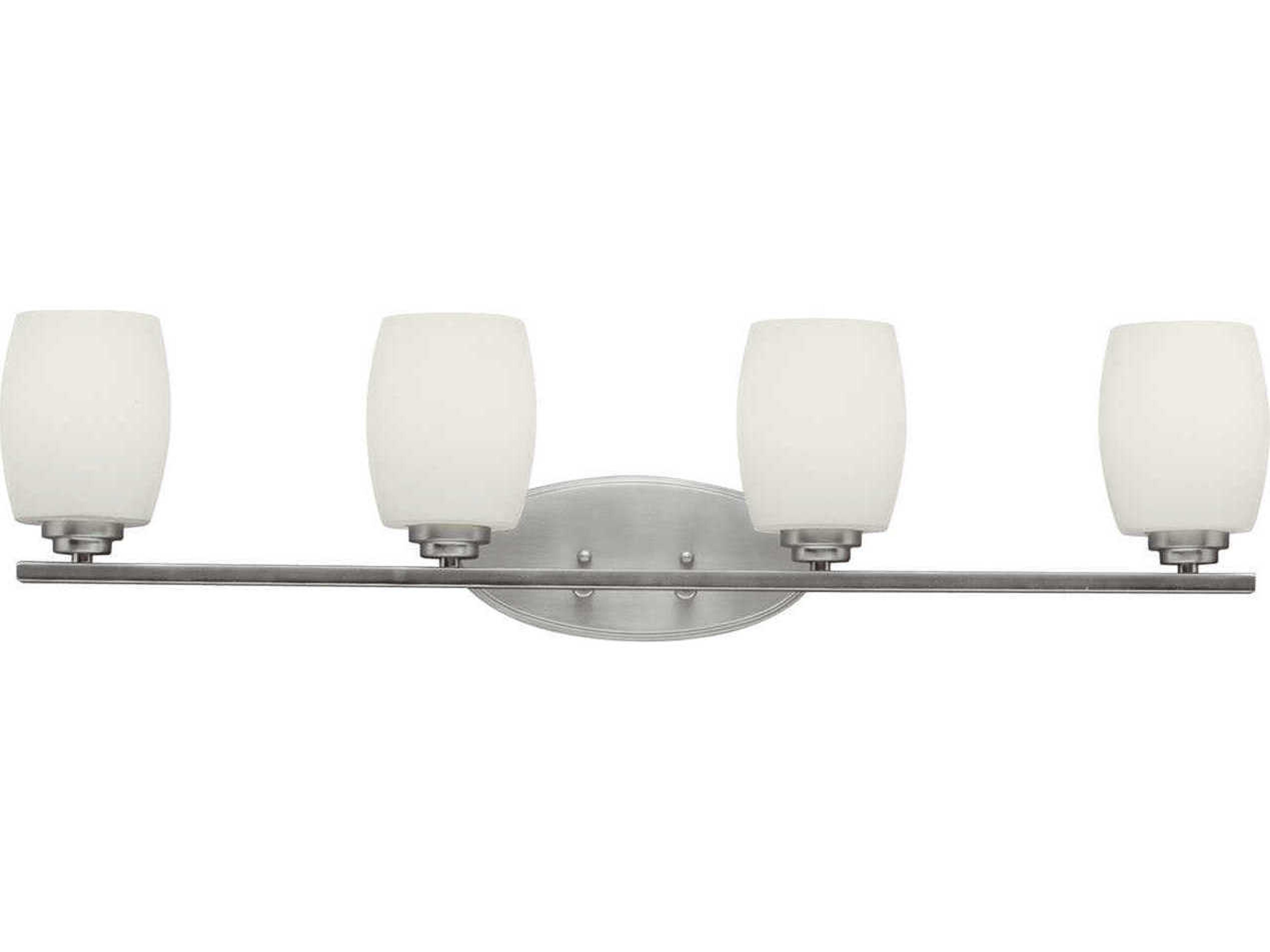 Kichler Eileen 4-Light Brushed Nickel Glass Vanity Light