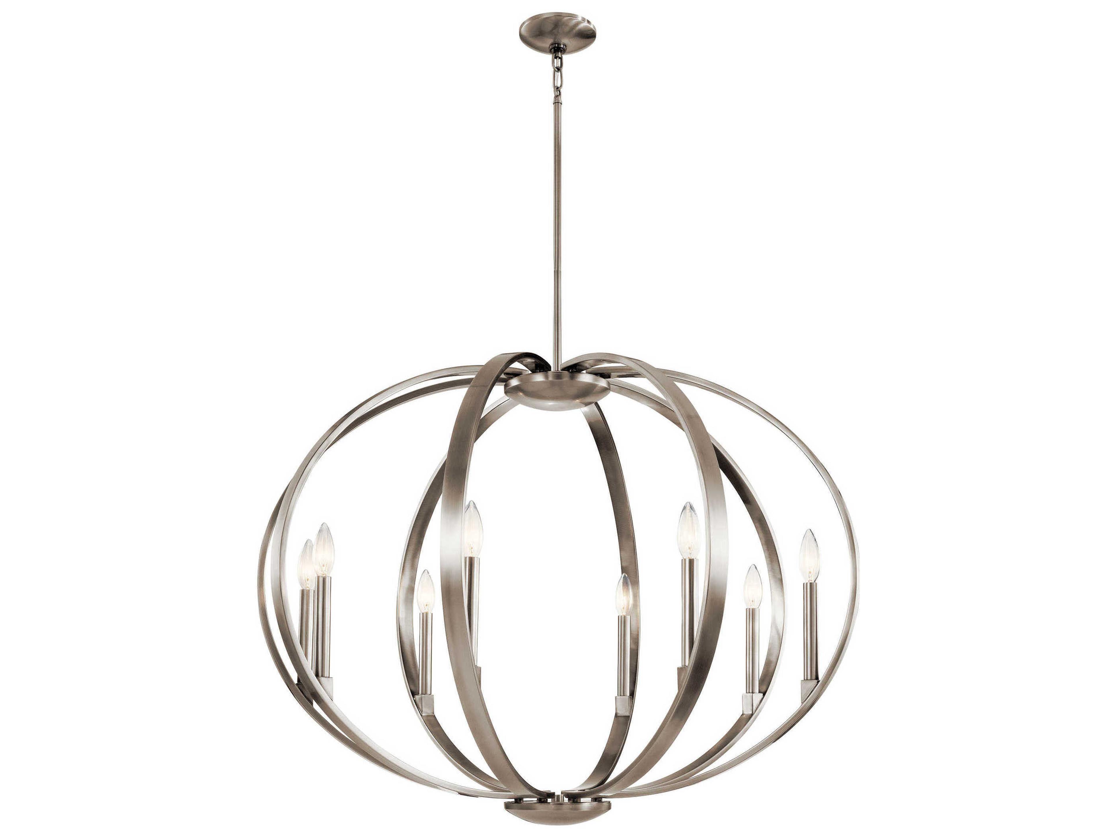Kichler Elata 8-Light Classic Pewter Candelabra Chandelier
