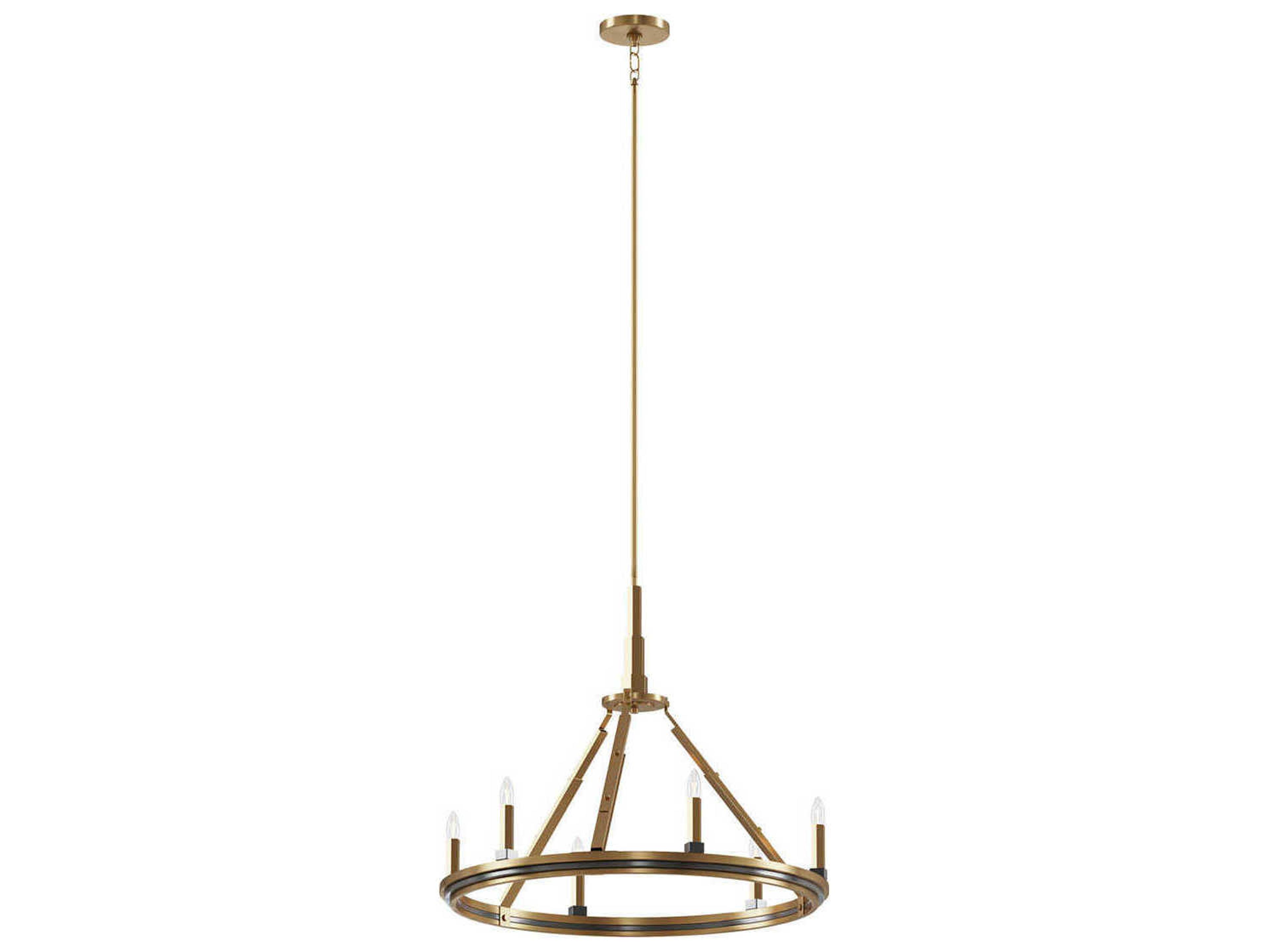 Kichler Emmala 6-Light Brushed Natural Brass Candelabra Chandelier