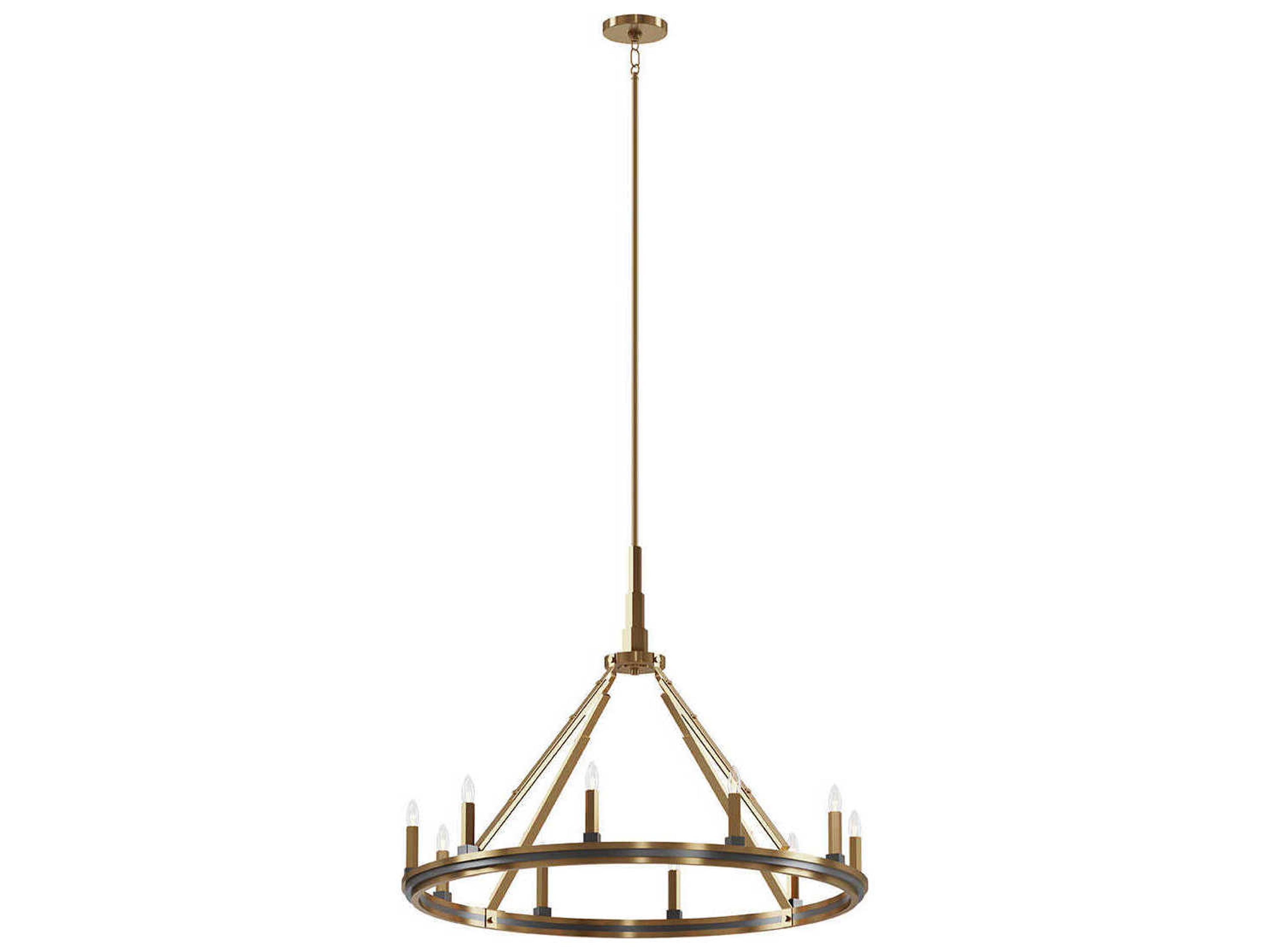 Kichler Emmala 10-Light Brushed Natural Brass Candelabra Chandelier