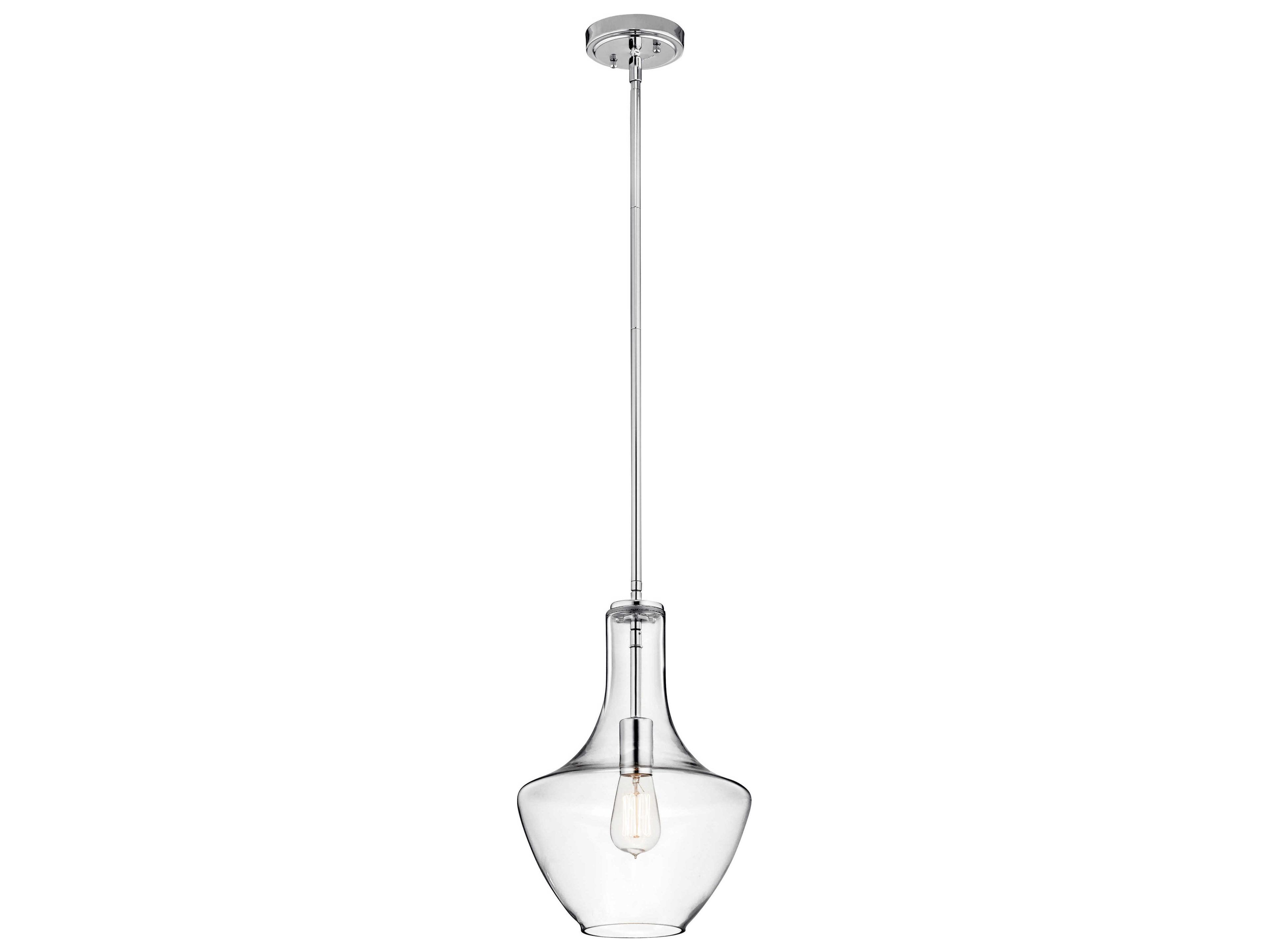 Kichler Everly 1-Light Chrome Glass Geometric Mini Pendant