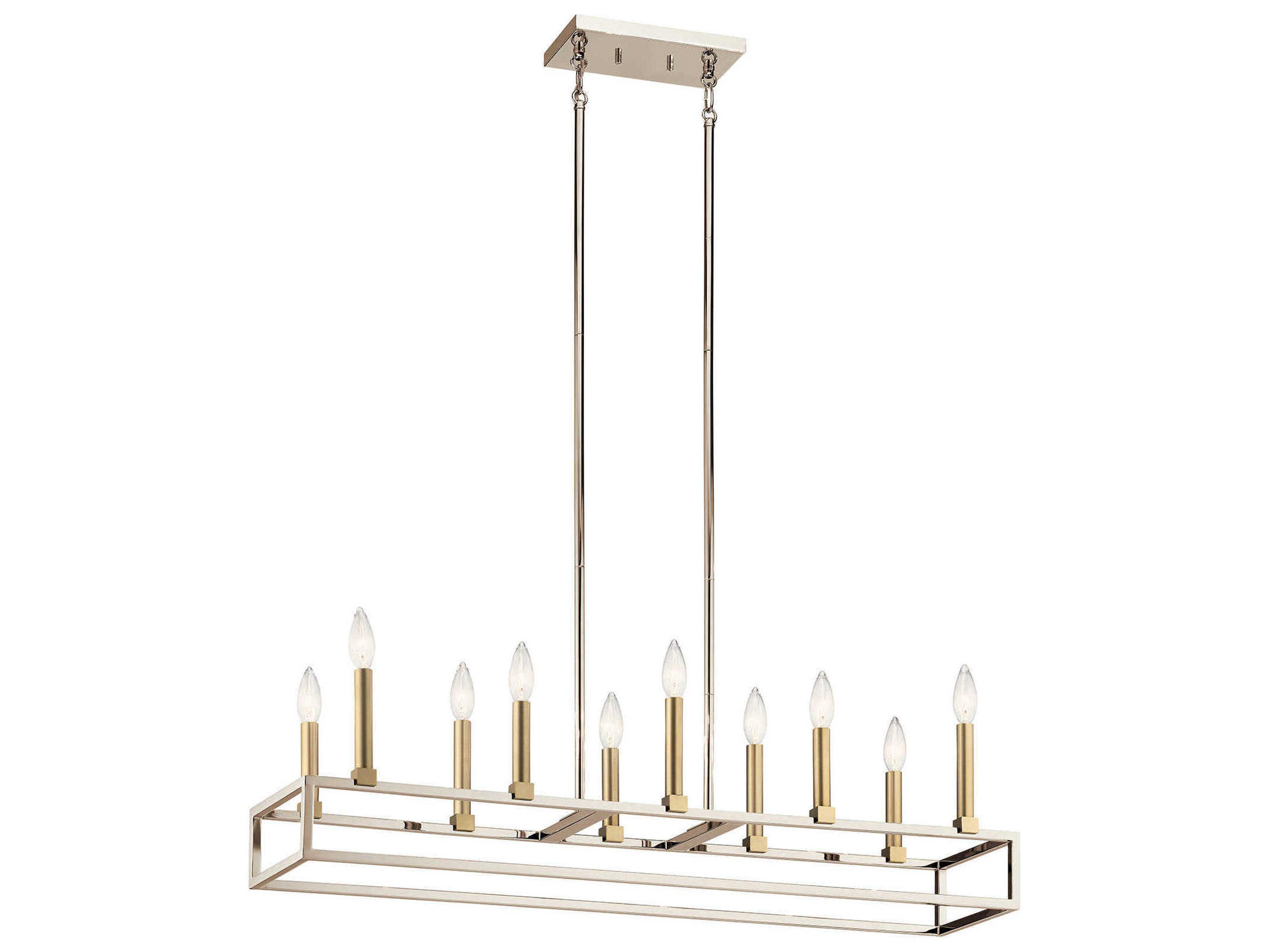 Kichler Finet 10-Light Polished Nickel Linear Island Pendant