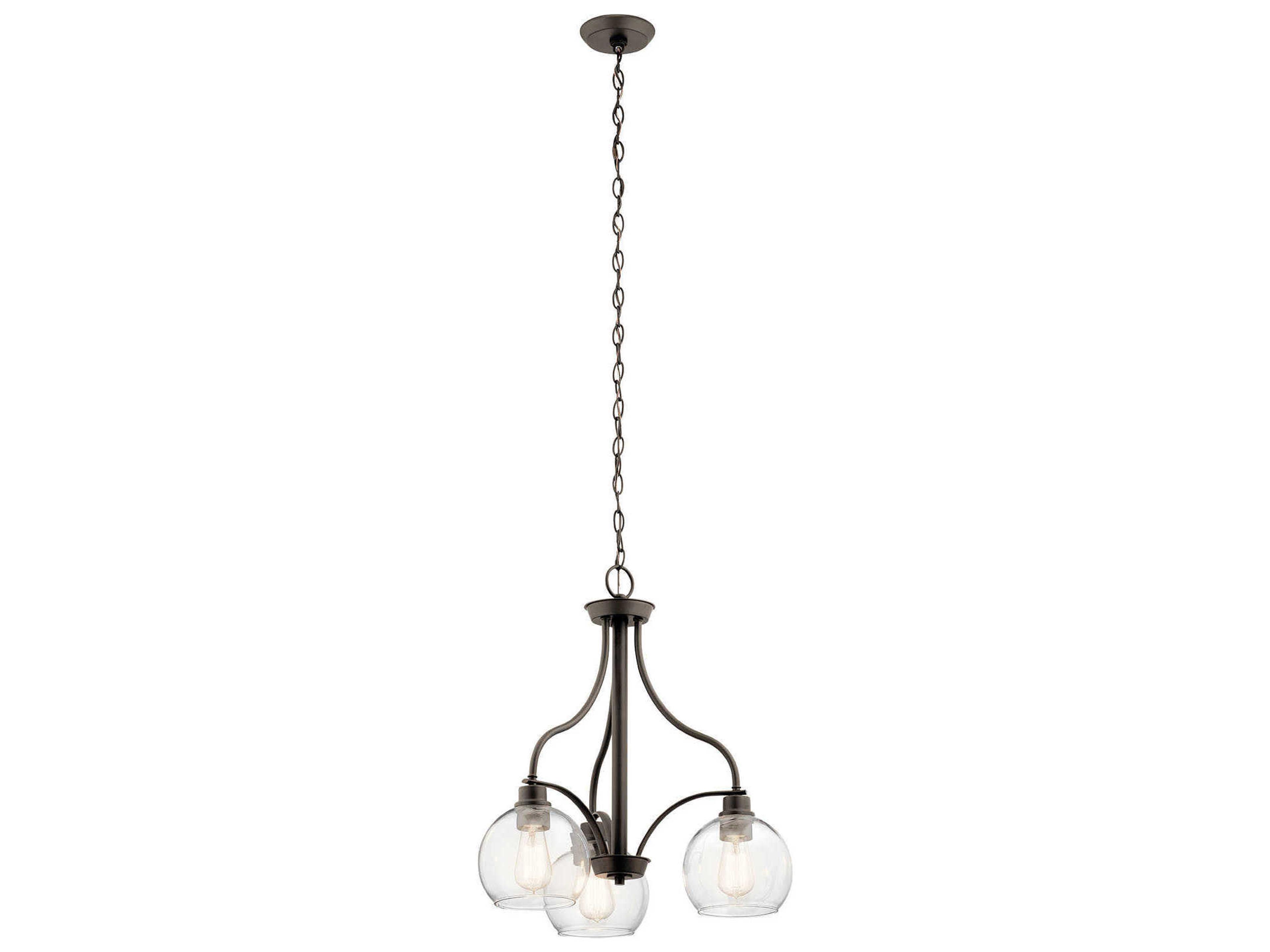 Kichler Harmony 3-Light Olde Bronze Glass Round Chandelier