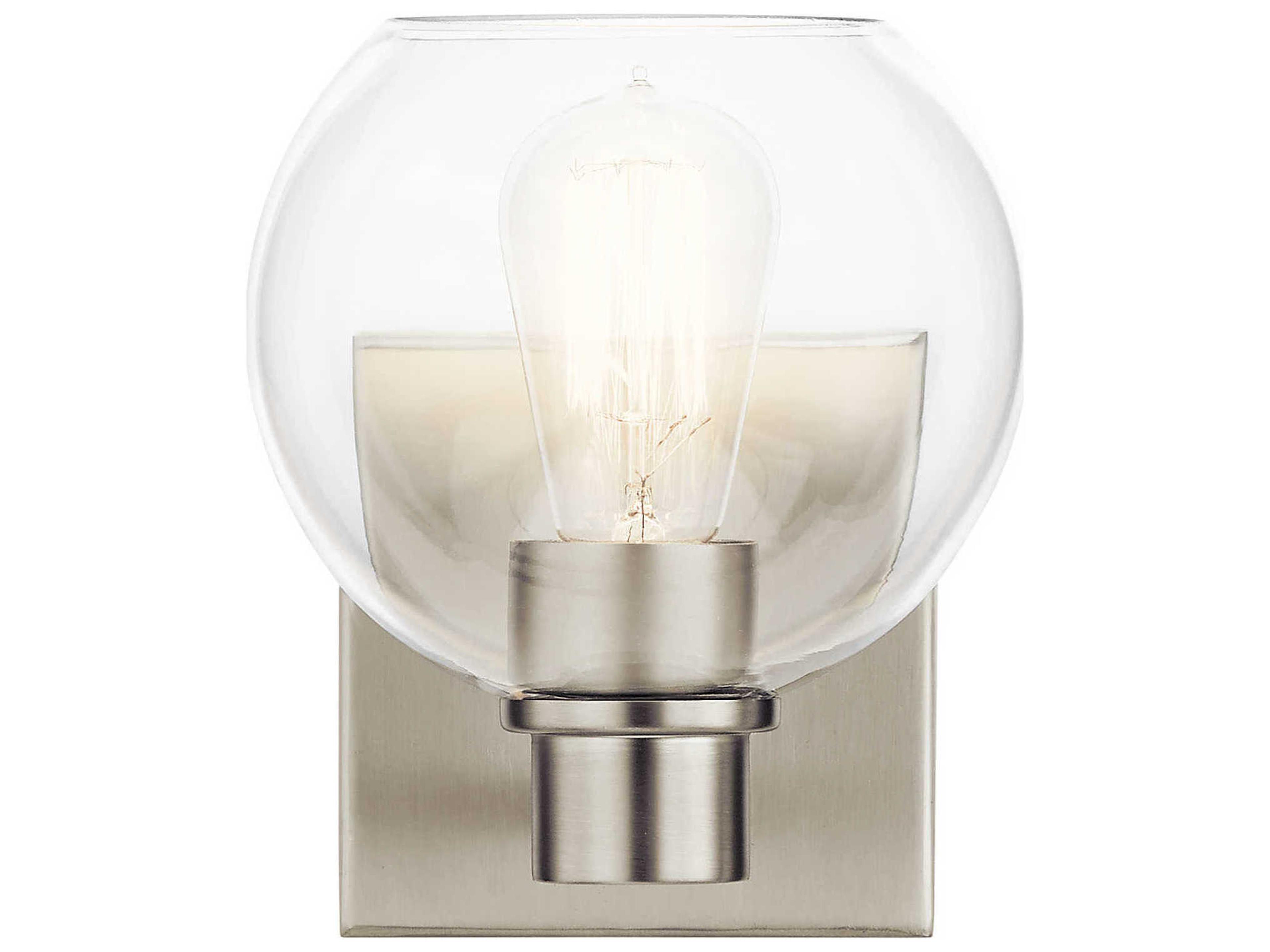 Kichler Harmony 1-Light Brushed Nickel Glass Wall Sconce