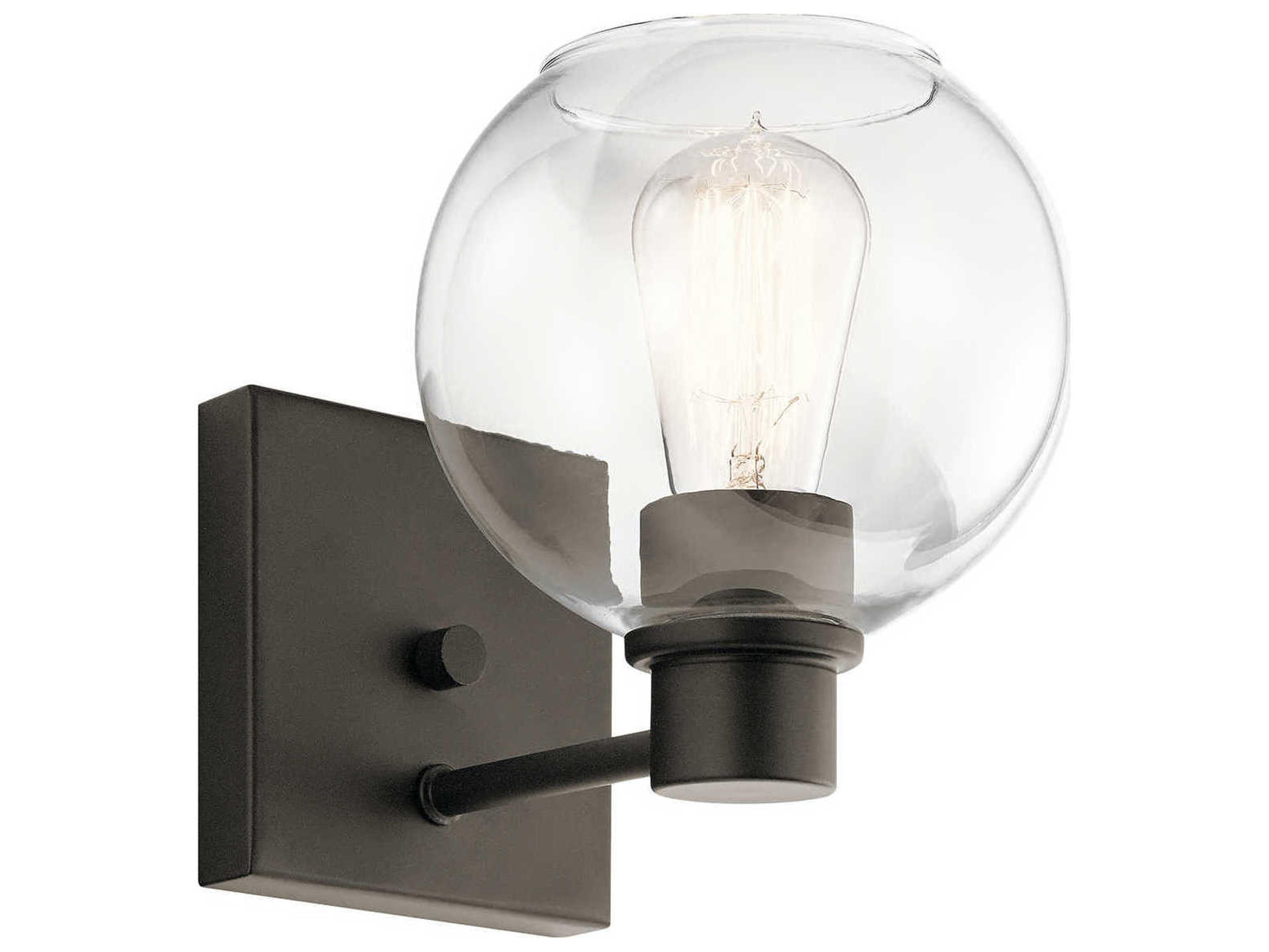 Kichler Harmony 1-Light Olde Bronze Glass Wall Sconce