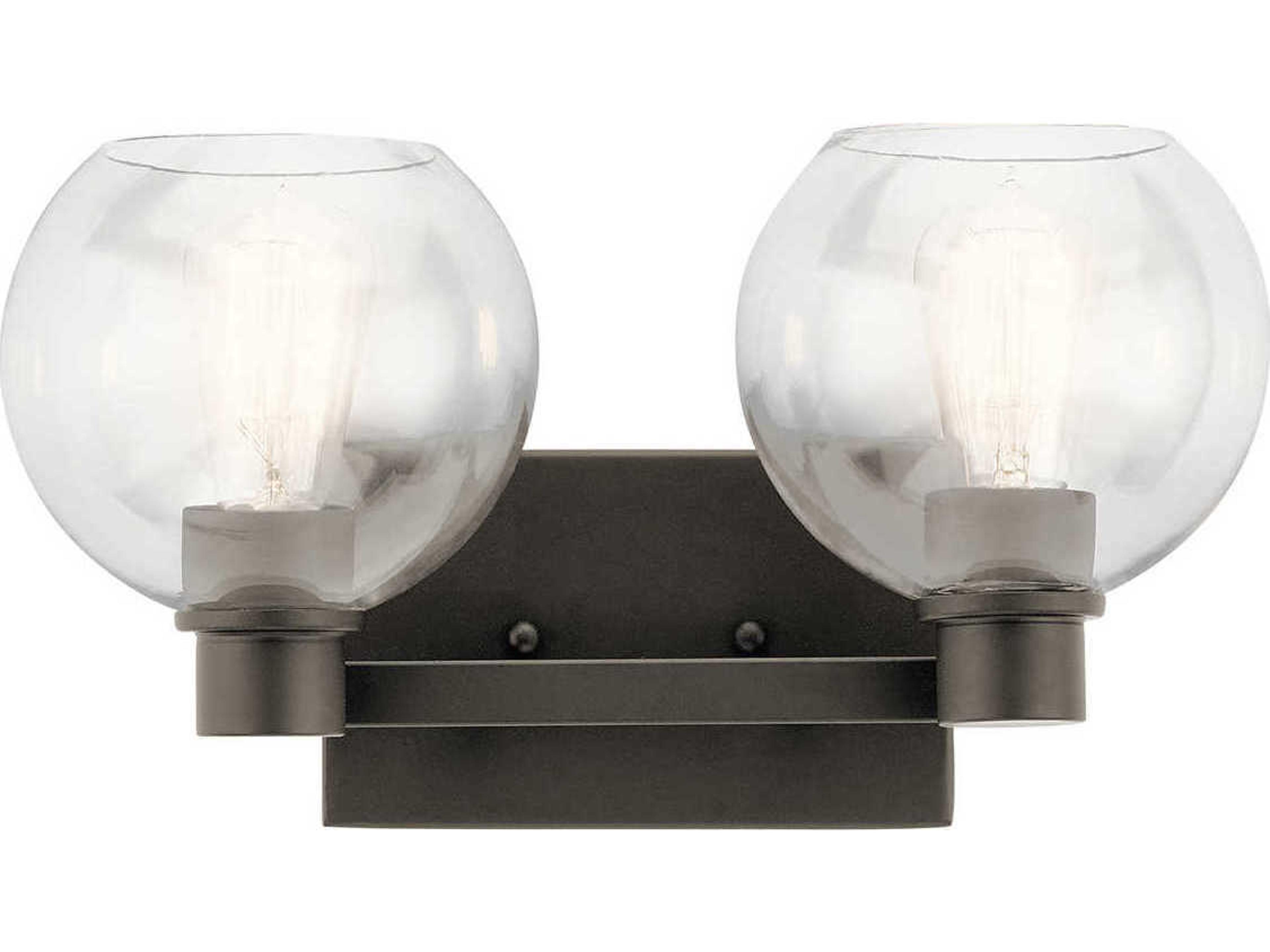 Kichler Harmony 2-Light Olde Bronze Glass Vanity Light