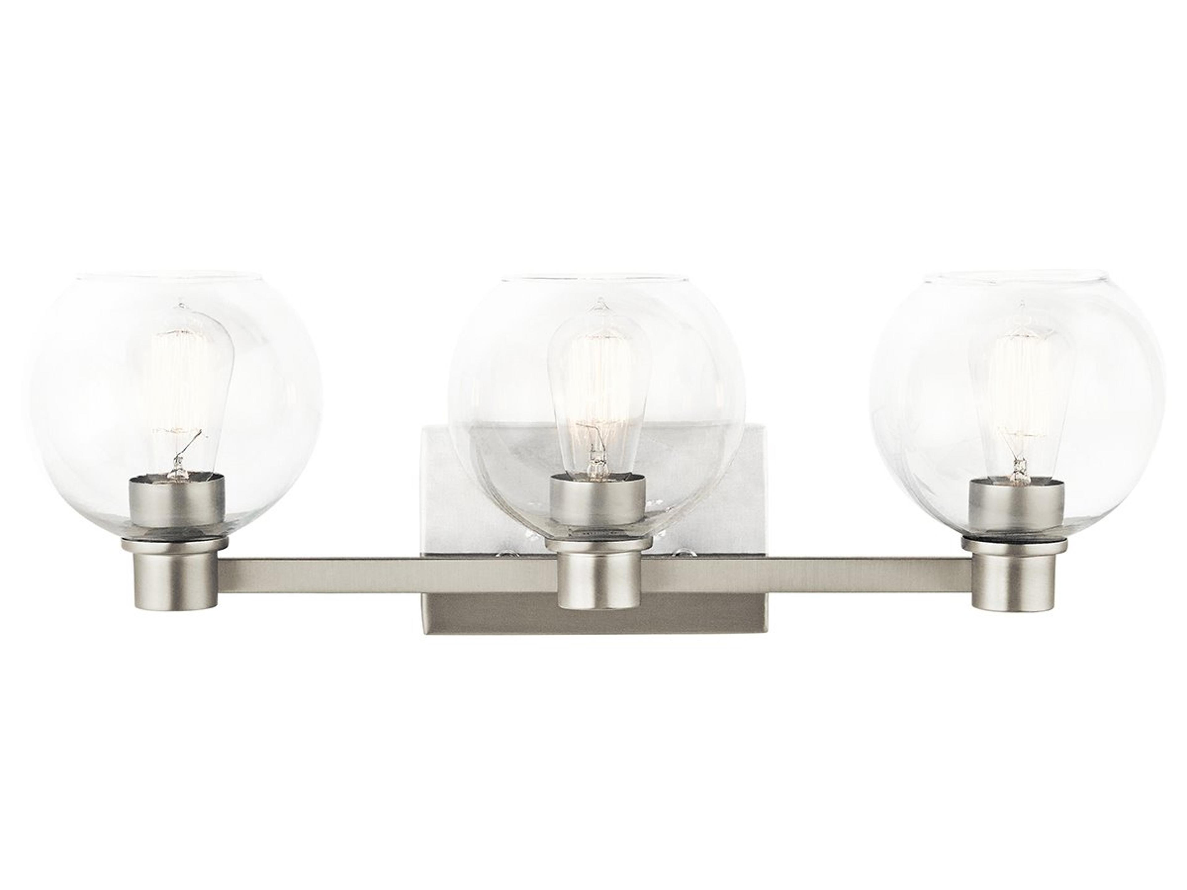 Kichler Harmony 3-Light Brushed Nickel Glass Vanity Light