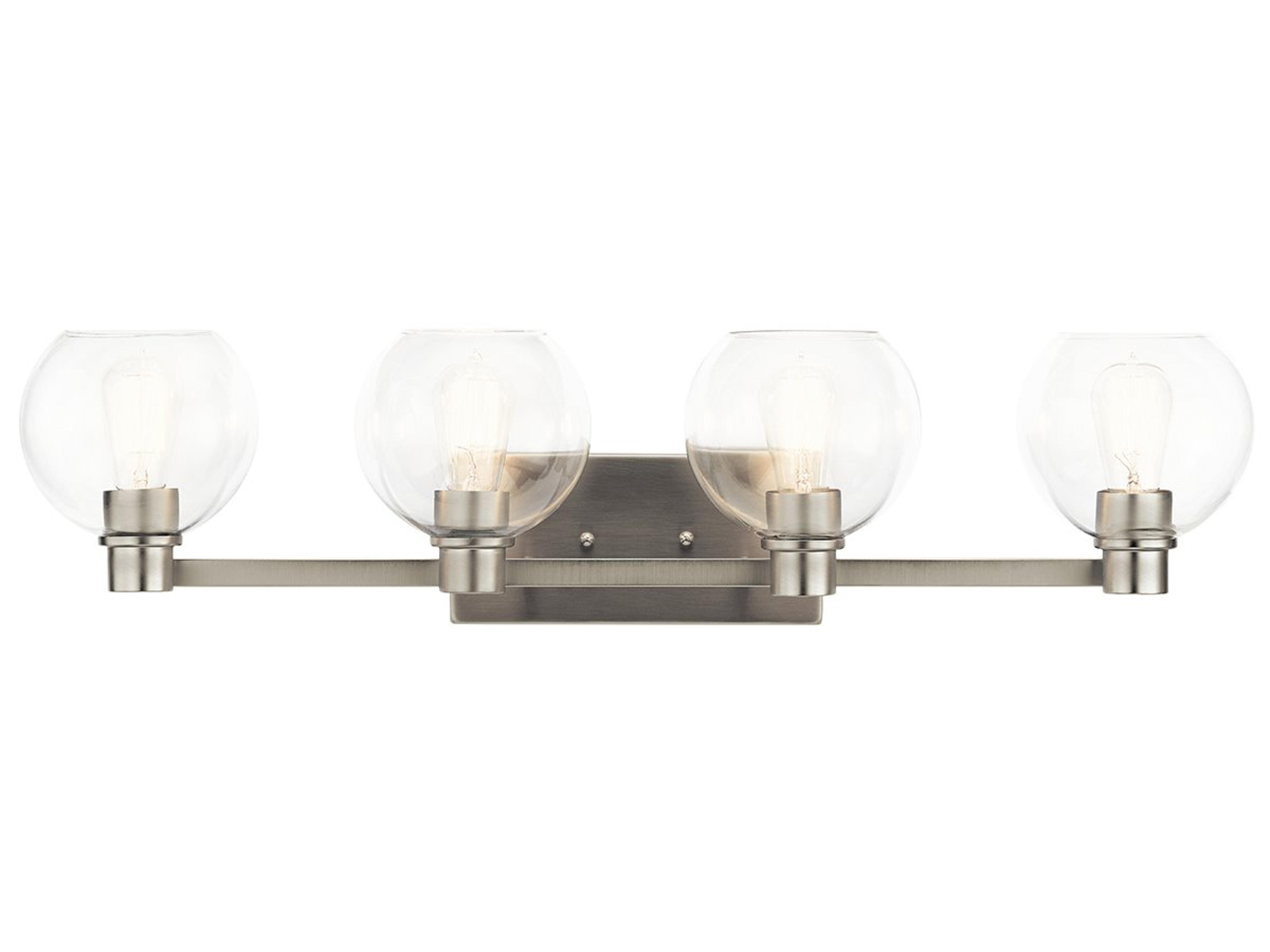 Kichler Harmony 4-Light Brushed Nickel Glass Vanity Light