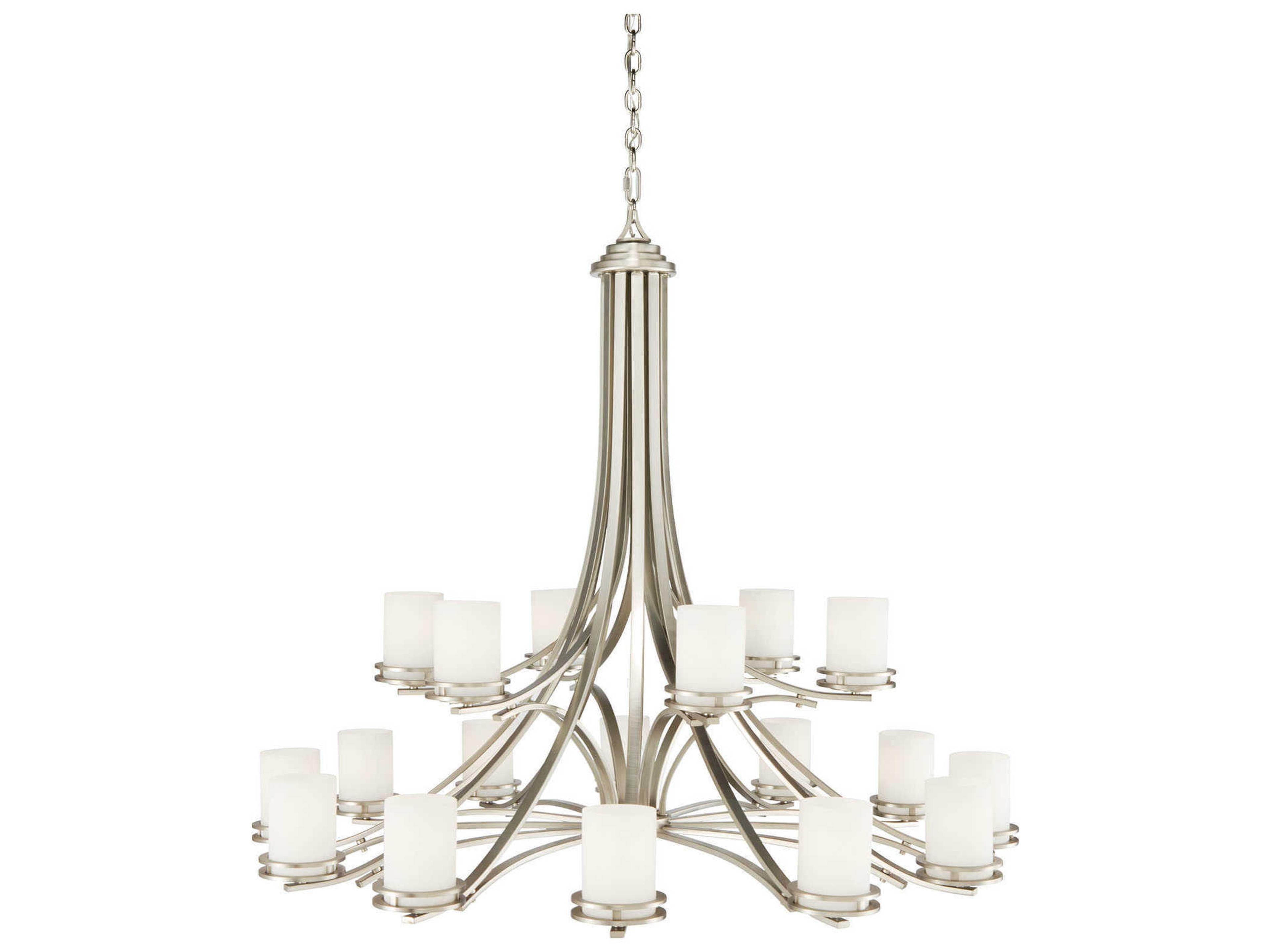 Kichler Hendrik 18-Light8-Light Brushed Nickel Glass Cylinder Chandelier