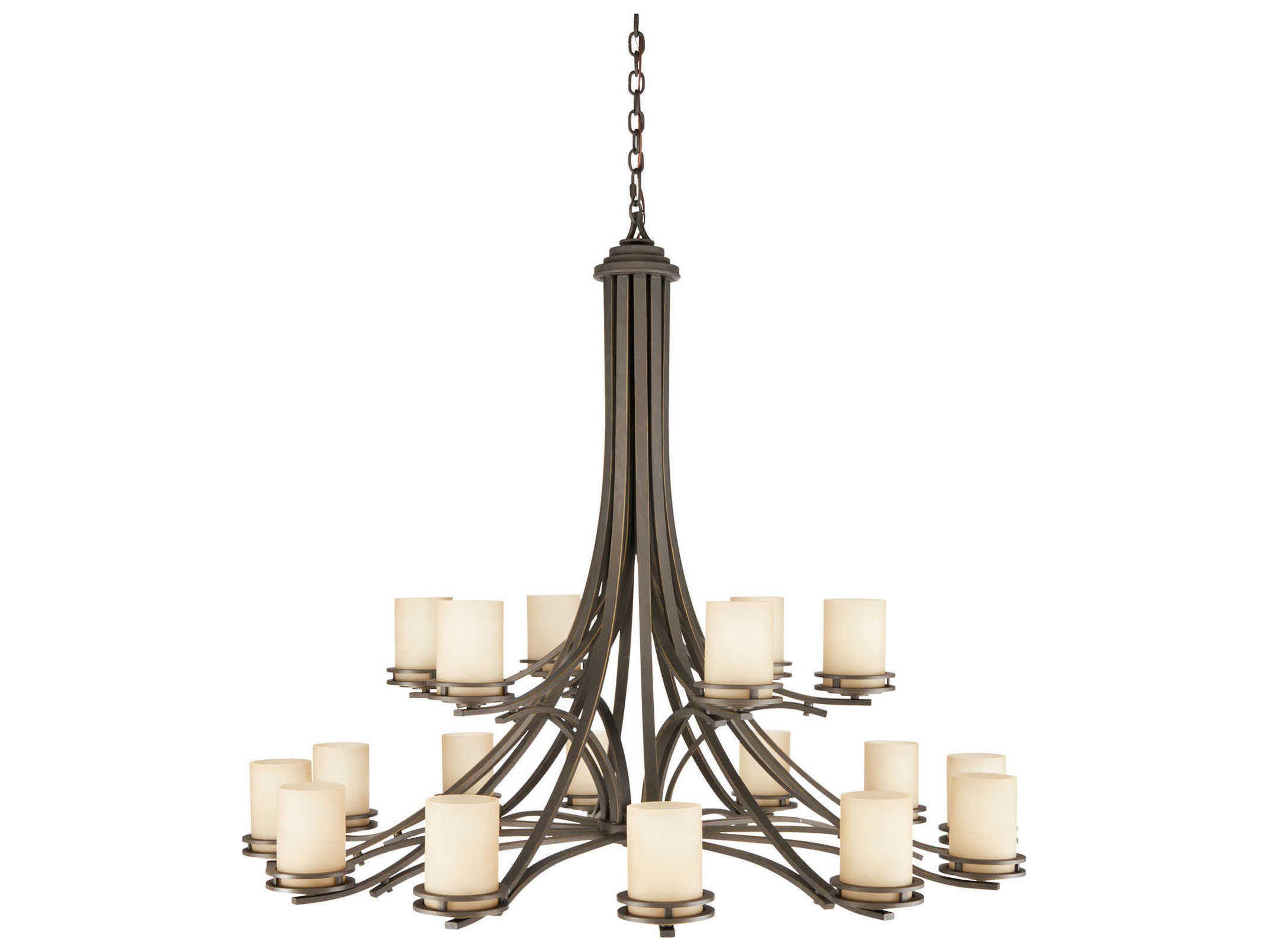 Kichler Hendrik 18-Light8-Light Olde Bronze Glass Cylinder Chandelier