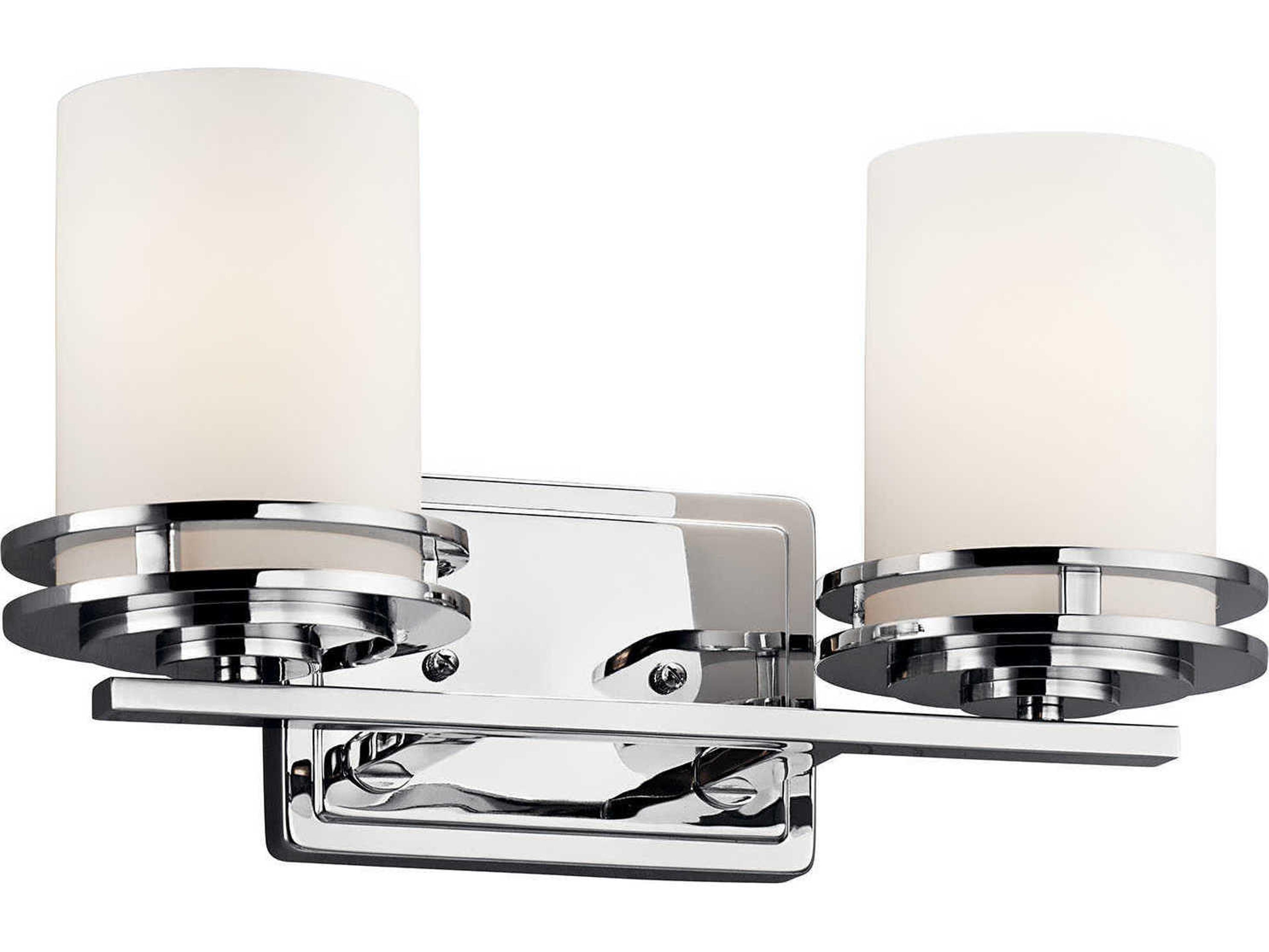Kichler Hendrik 2-Light Chrome Glass Vanity Light