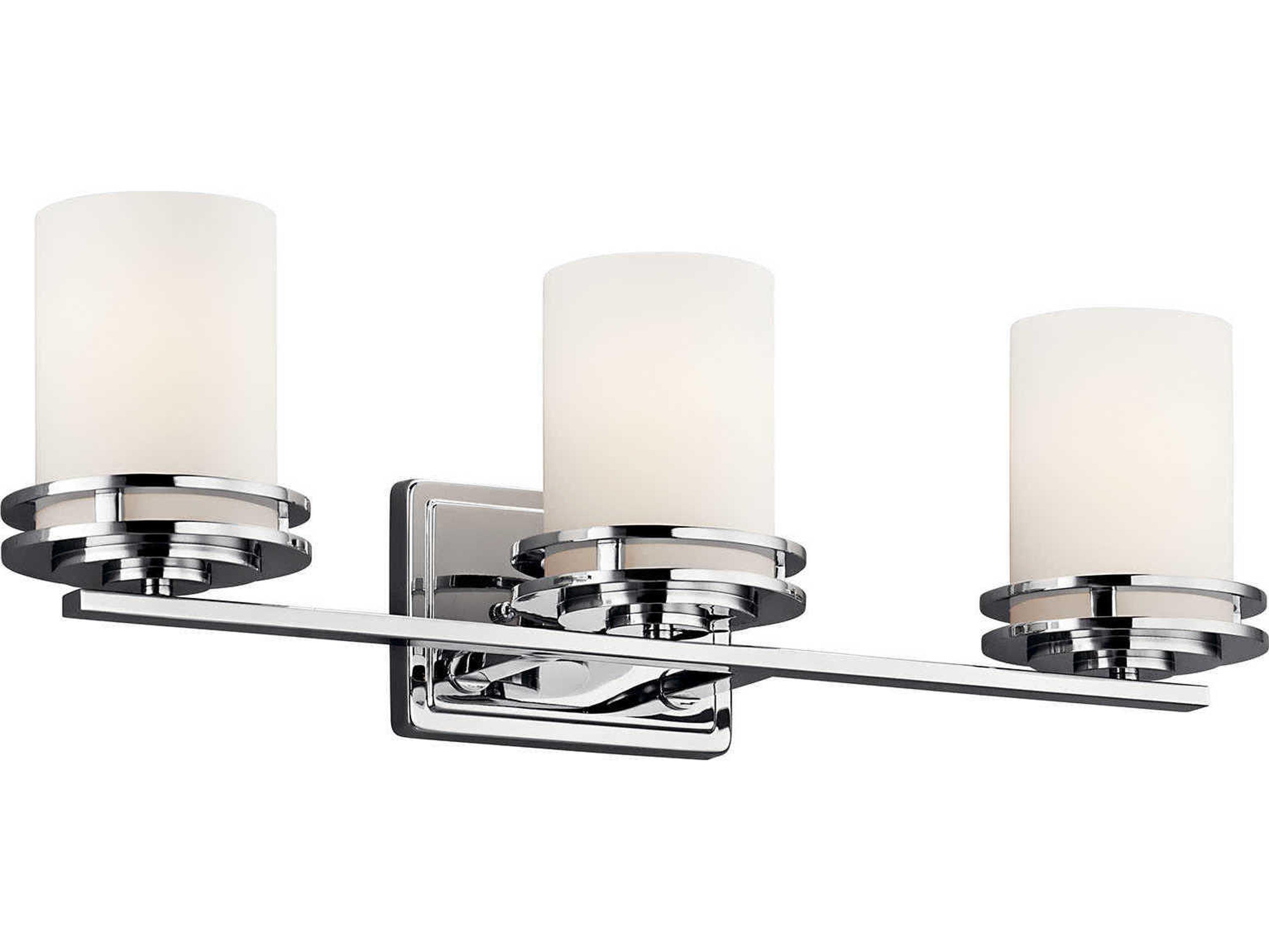 Kichler Hendrik 3-Light Chrome Glass Vanity Light