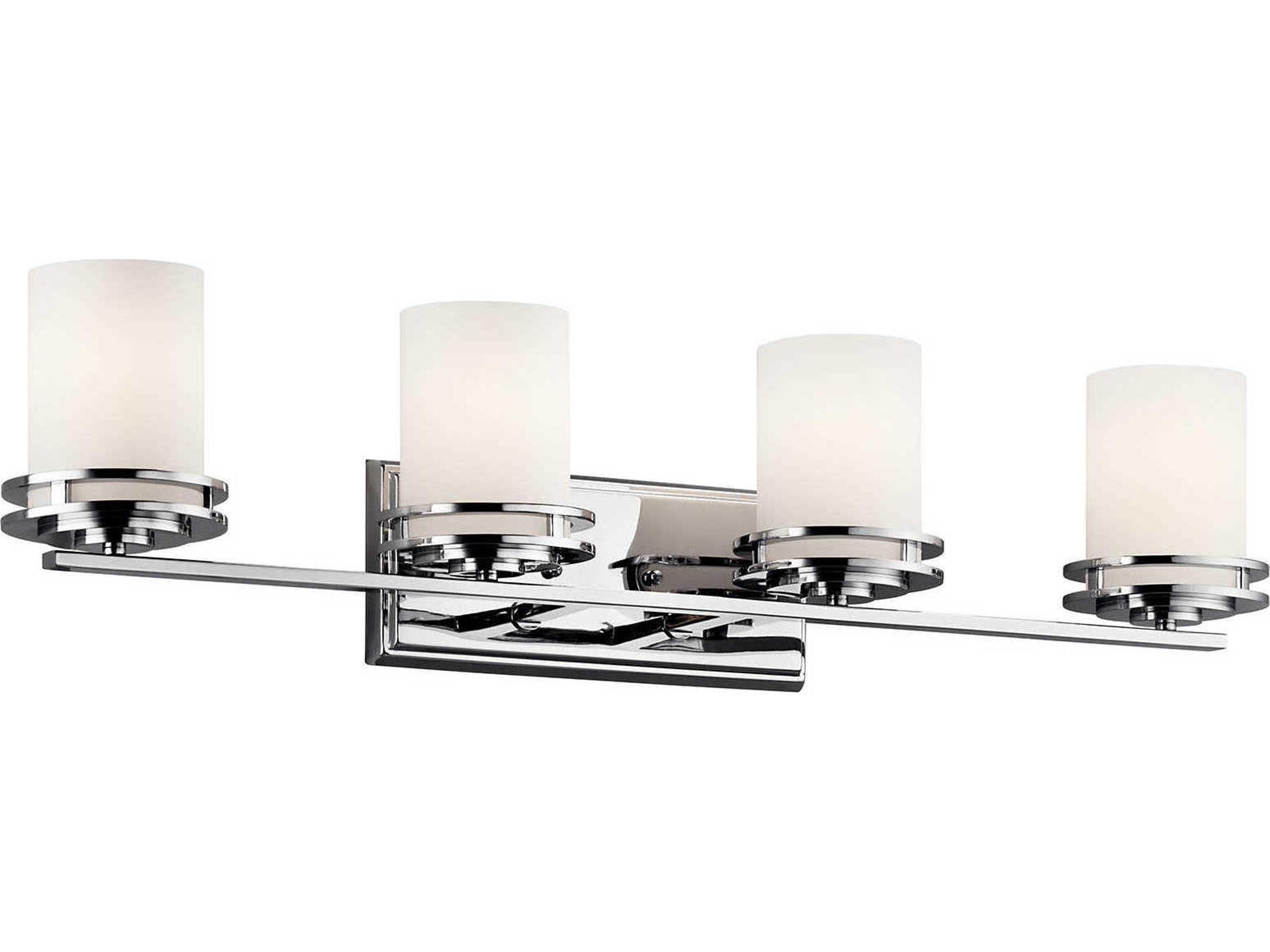 Kichler Hendrik 4-Light Chrome Glass Vanity Light