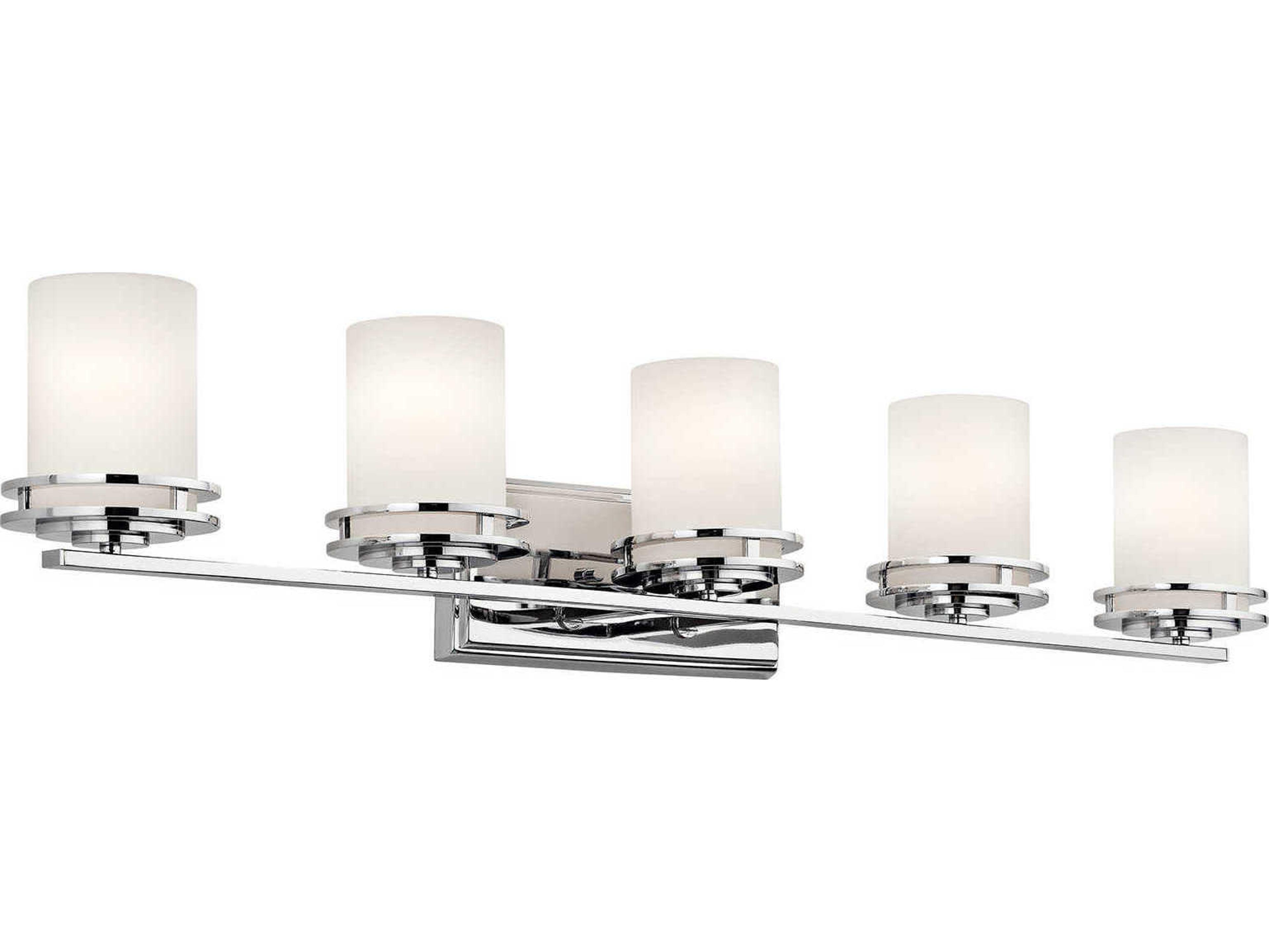 Kichler Hendrik 5-Light Chrome Glass Vanity Light