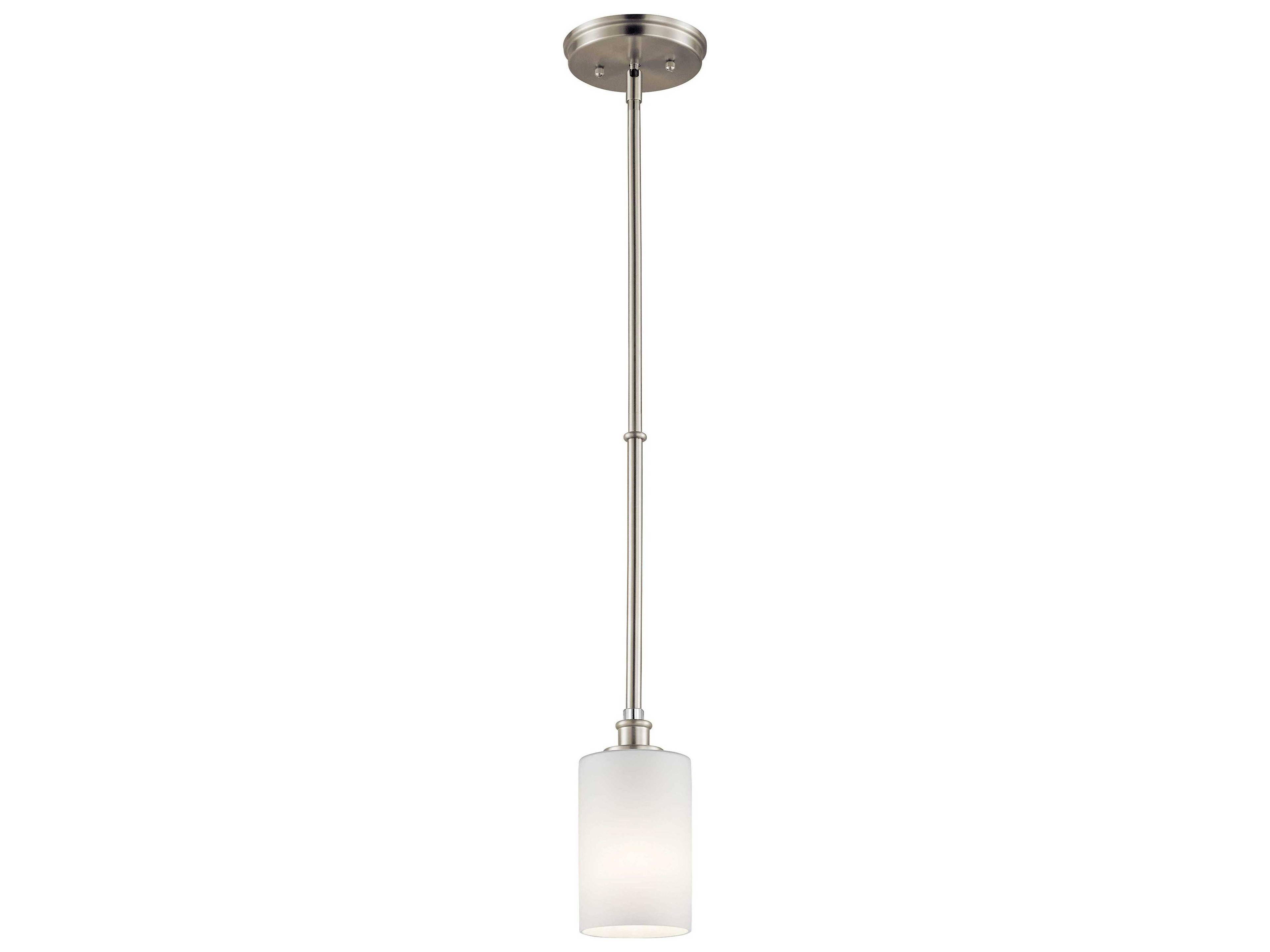 Kichler Joelson 1-Light Brushed Nickel Glass Cylinder Mini Pendant