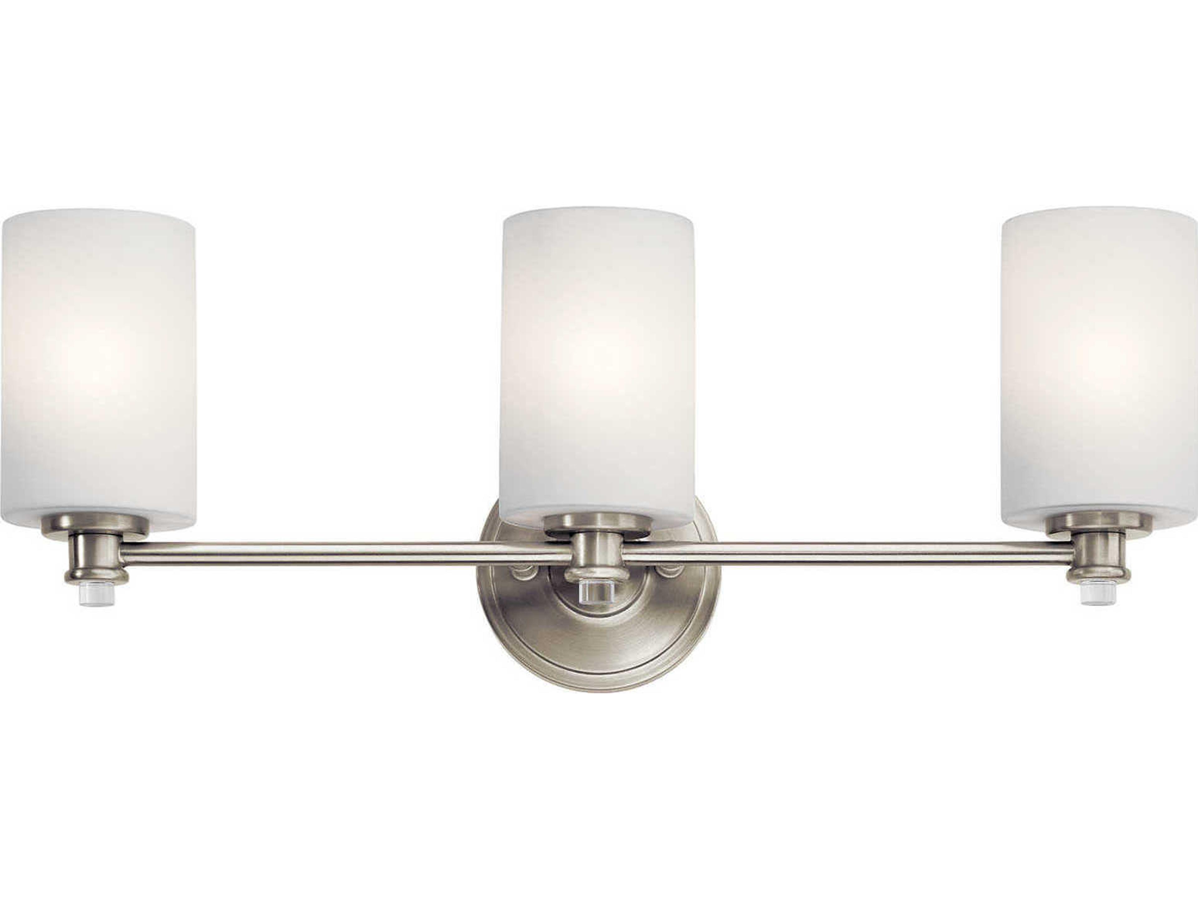 Kichler Joelson 3-Light Brushed Nickel Glass Vanity Light