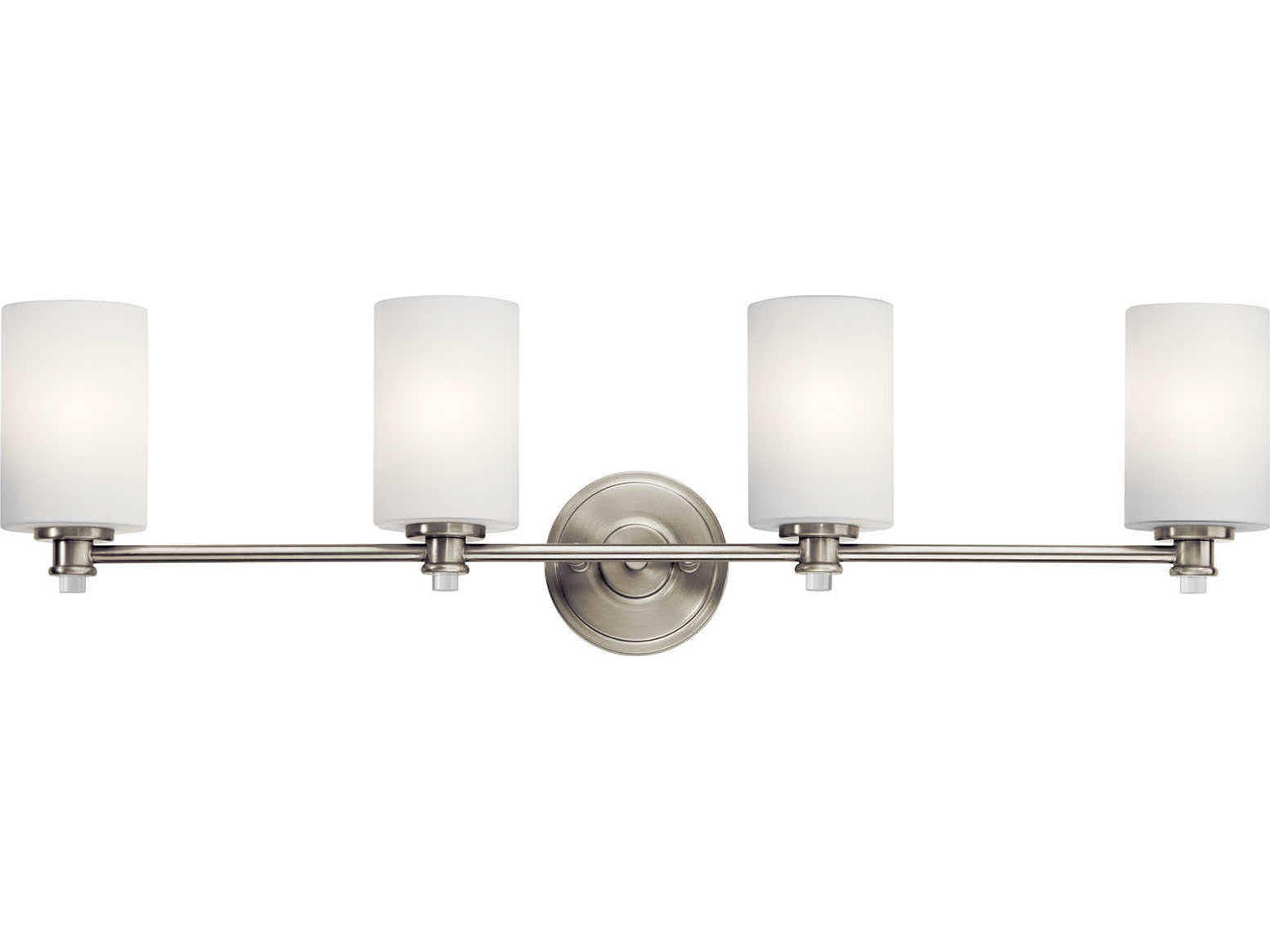 Kichler Joelson 4-Light Brushed Nickel Glass Vanity Light