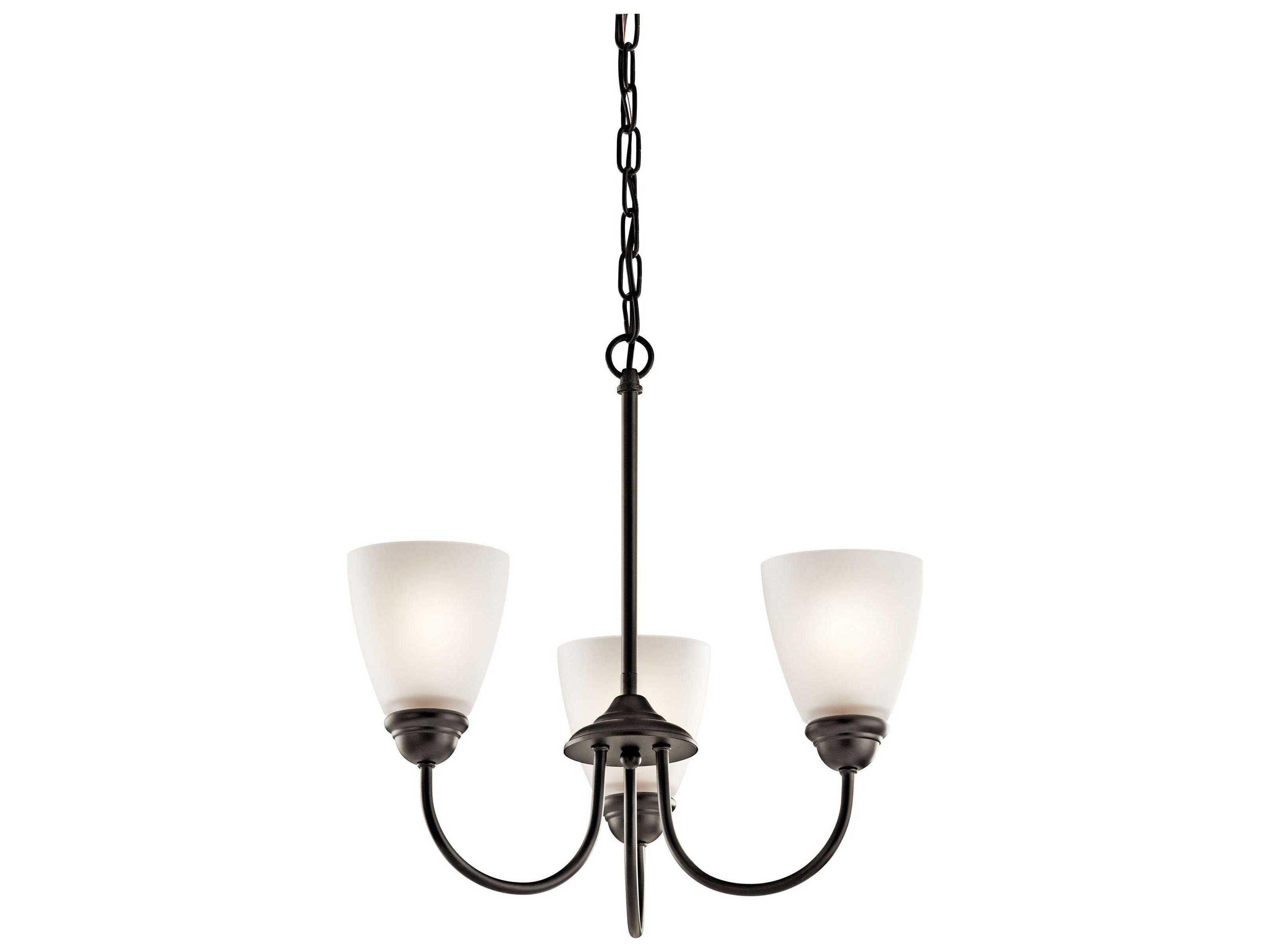 Kichler Jolie 3-Light Olde Bronze Glass Bell Chandelier