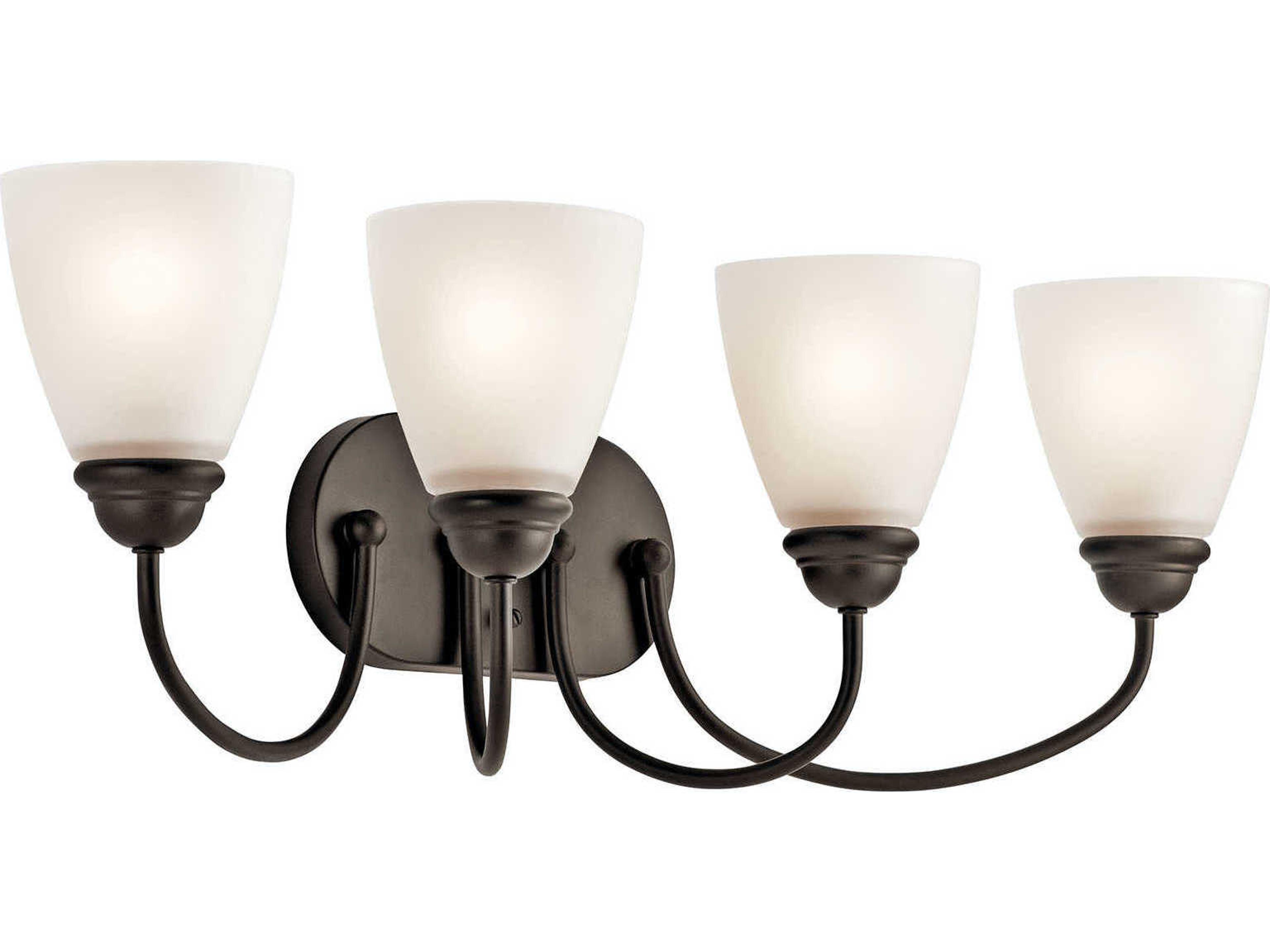 Kichler Jolie 4-Light Olde Bronze Glass Vanity Light