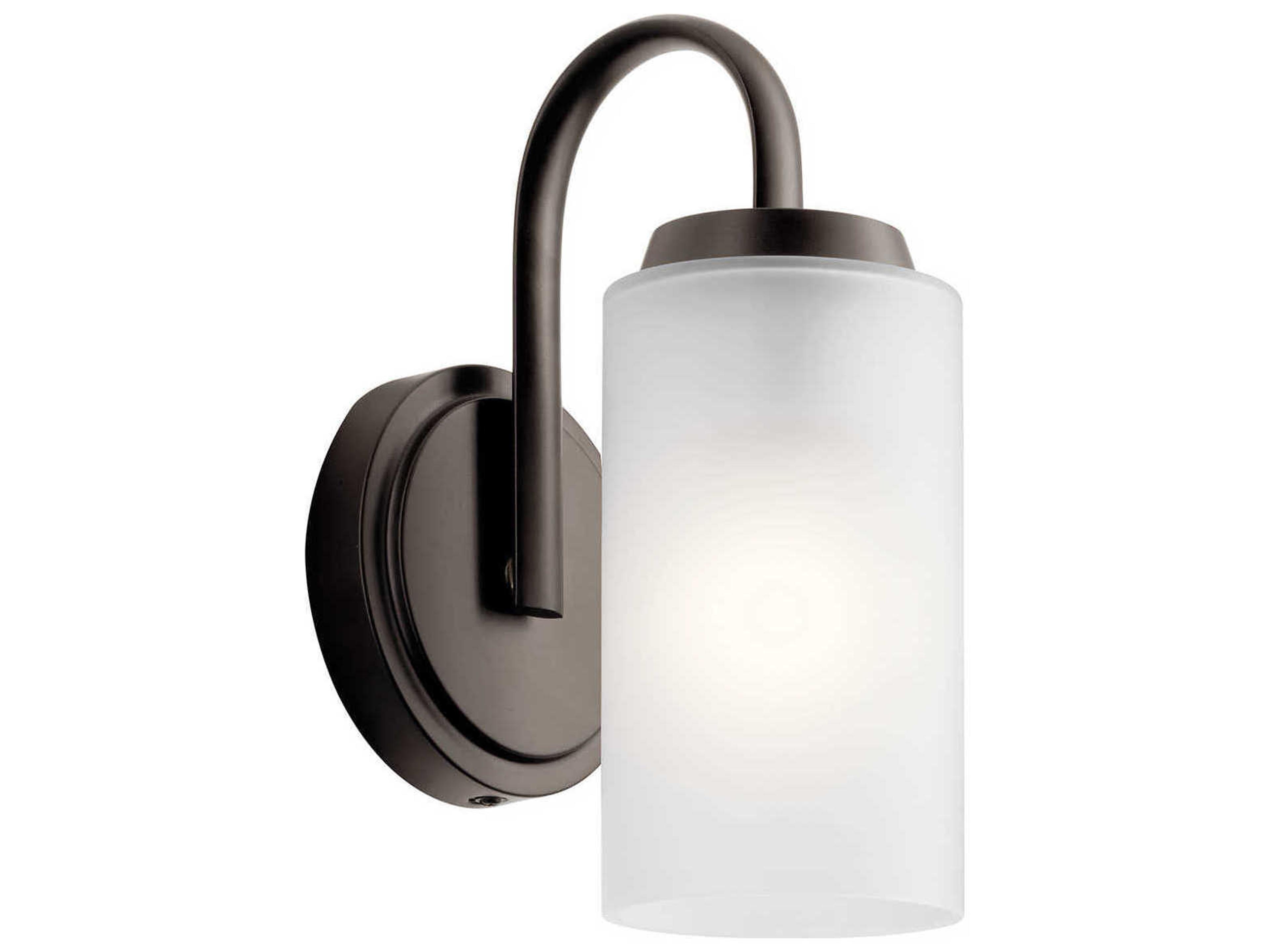 Kichler Kennewick 1-Light Olde Bronze Glass Wall Sconce