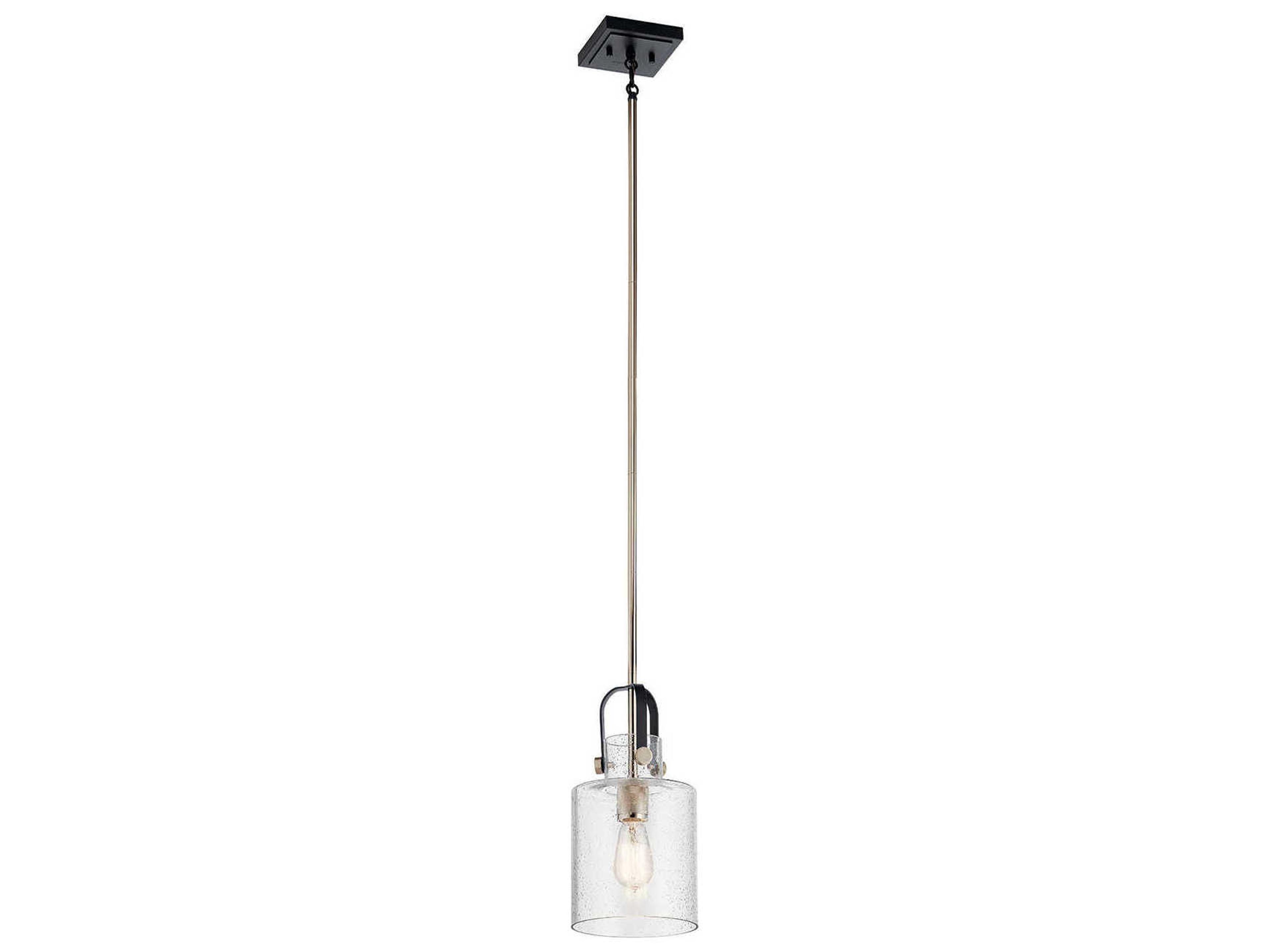 Kichler Kitner 1-Light Polished Nickel Glass Cylinder Mini Pendant