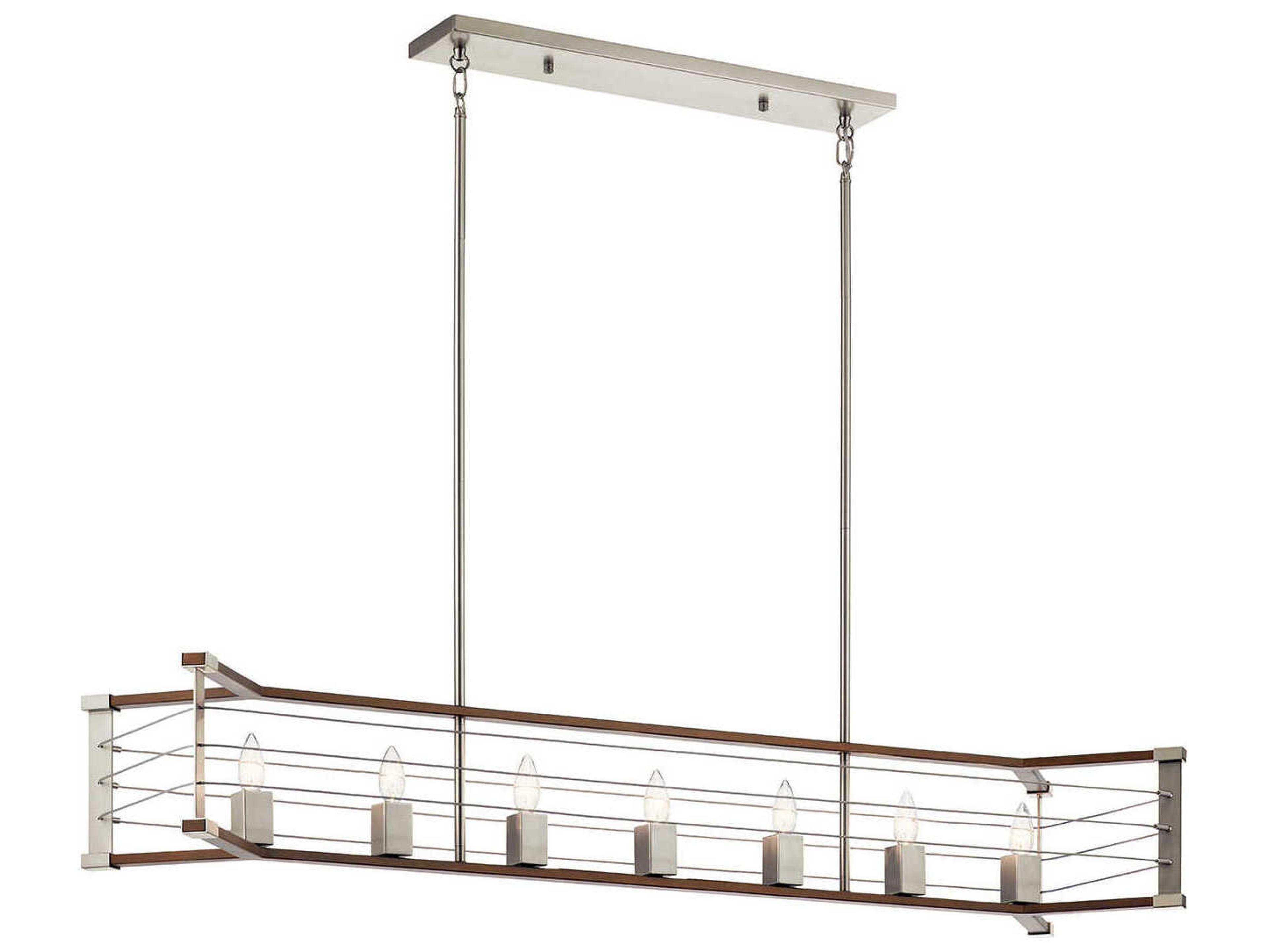 Kichler Lente 7-Light Brushed Nickel Brown Island Pendant